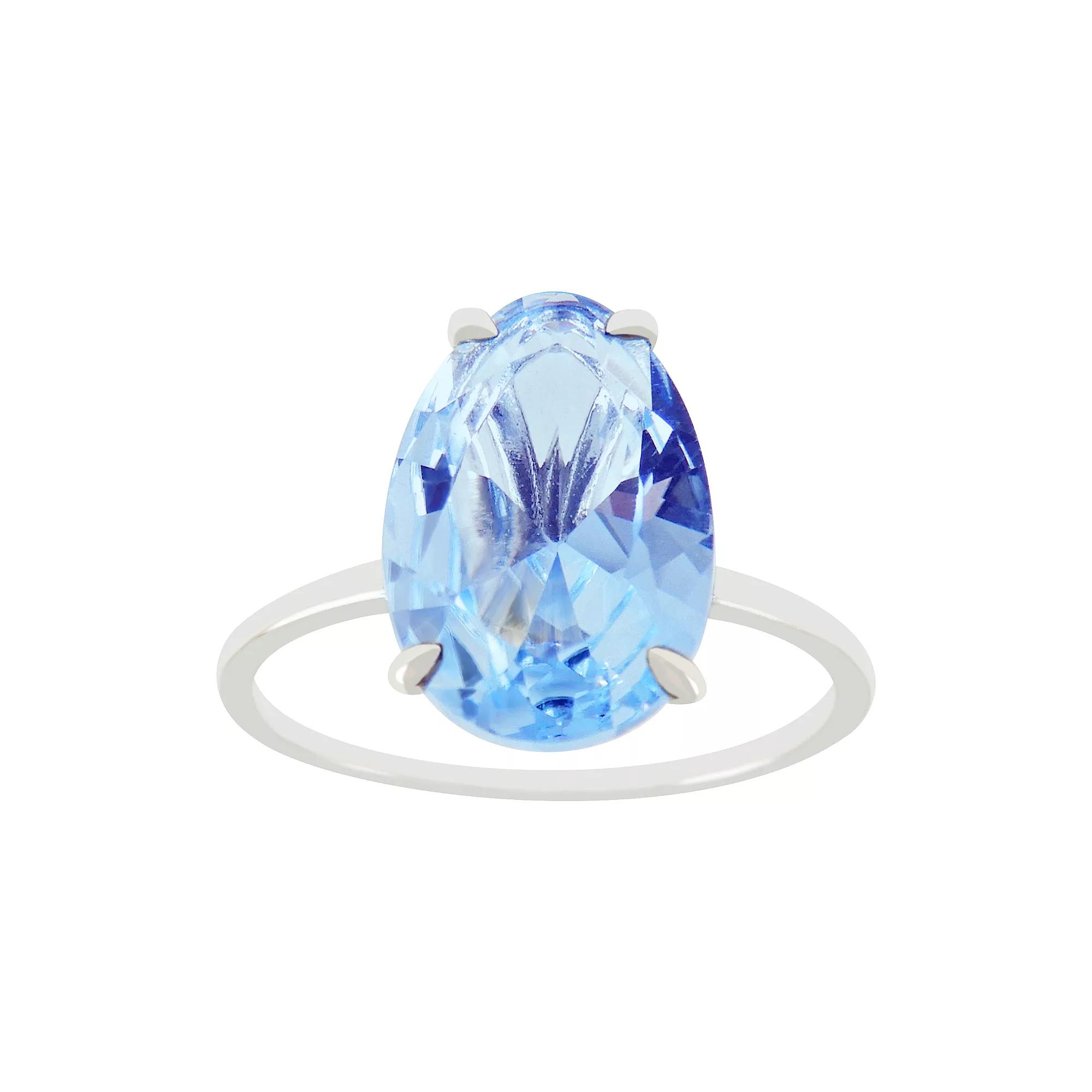 SIRI USA by TJM Sterling Silver Simulated Blue Quartz Oval Statement Ring, Women's,  Product Image