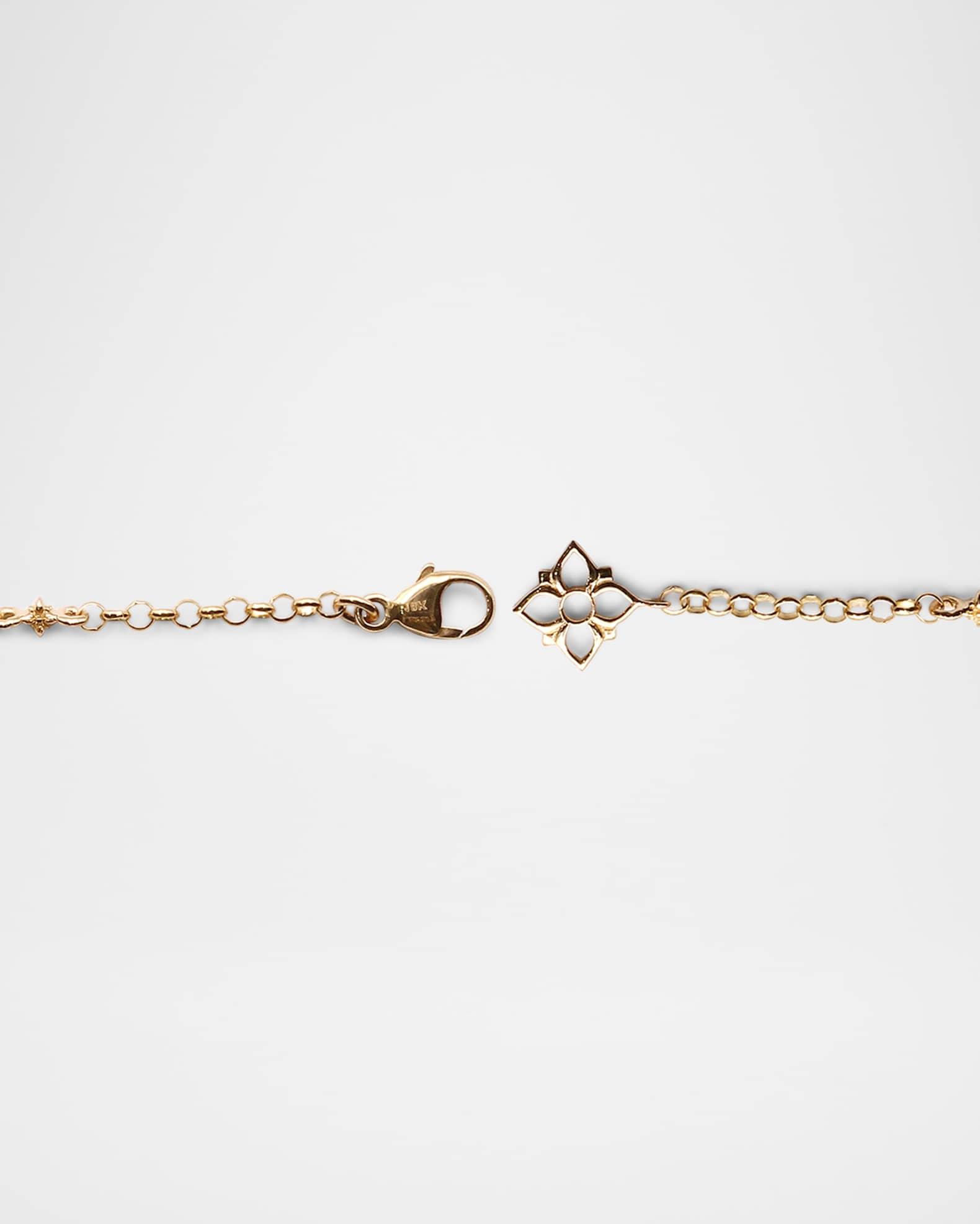 18K Yellow Gold Diamond and Swiss Blue Topaz Statement Necklace Product Image