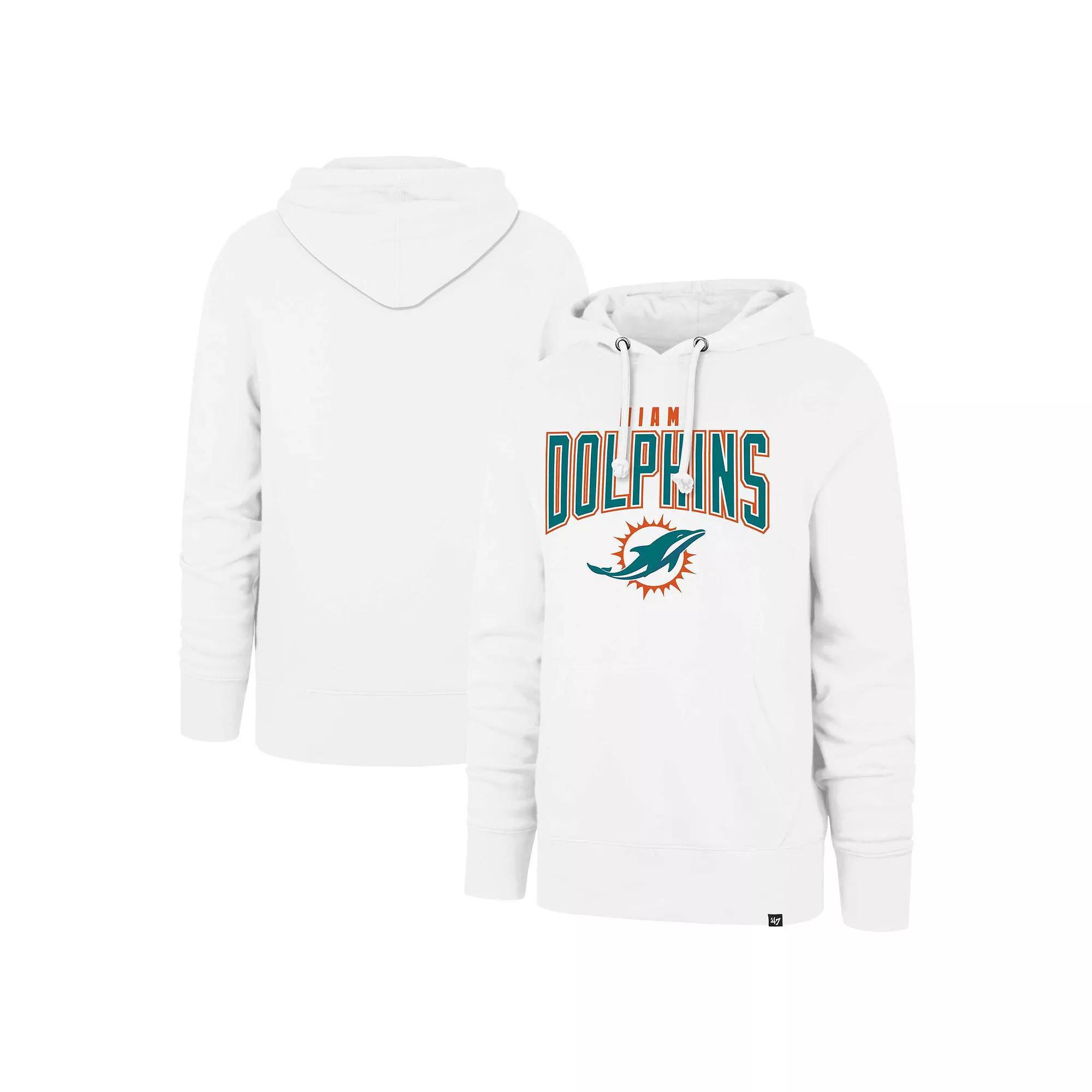 Men's '47 White Miami Dolphins Elements Arch Headline Pullover Hoodie,  Product Image
