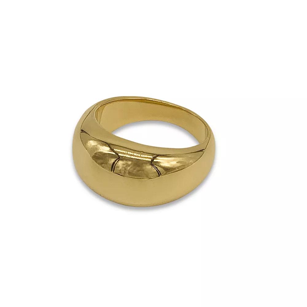 Adornia 14k Gold Plated Stainless Steel Dome Ring, Womens Gold Tone Product Image