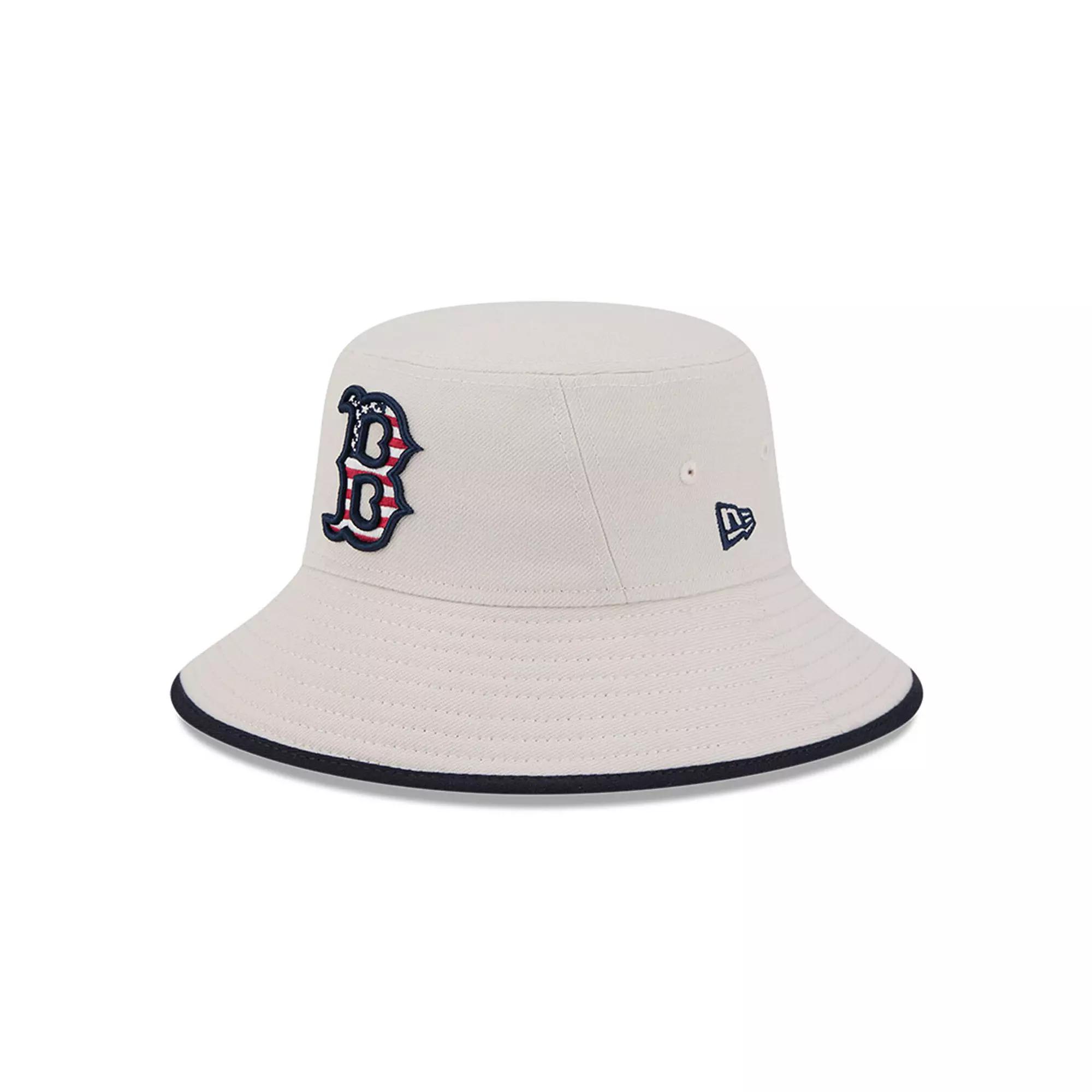 Men's New Era Khaki Boston Red Sox 2024 Fourth of July Bucket Hat, Beig K Product Image