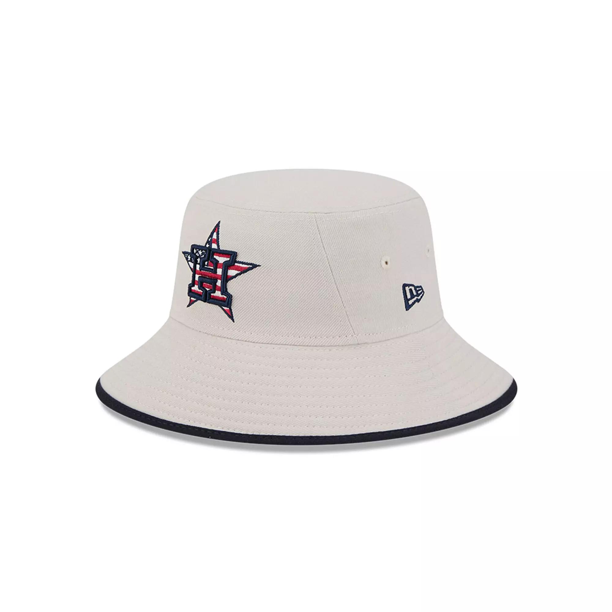 Men's New Era Khaki Houston Astros 2024 Fourth of July Bucket Hat, Beig K Product Image