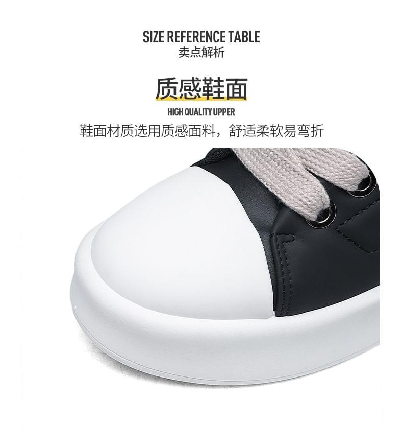 Faux Leather Heart Print Platform Sneakers Product Image