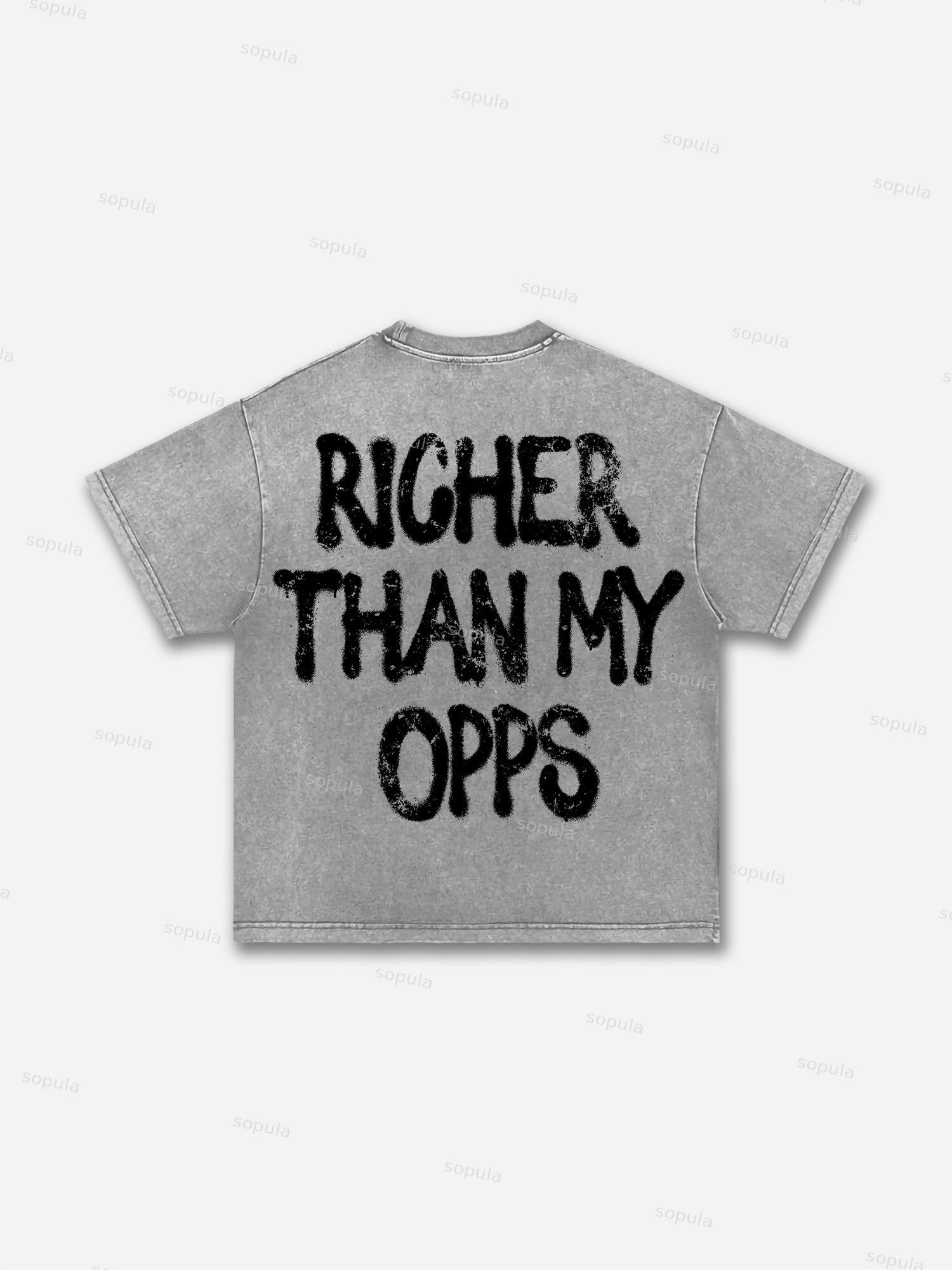 Richer Than My Opps Vintage Abstract Graphic Washed T-shirt Product Image