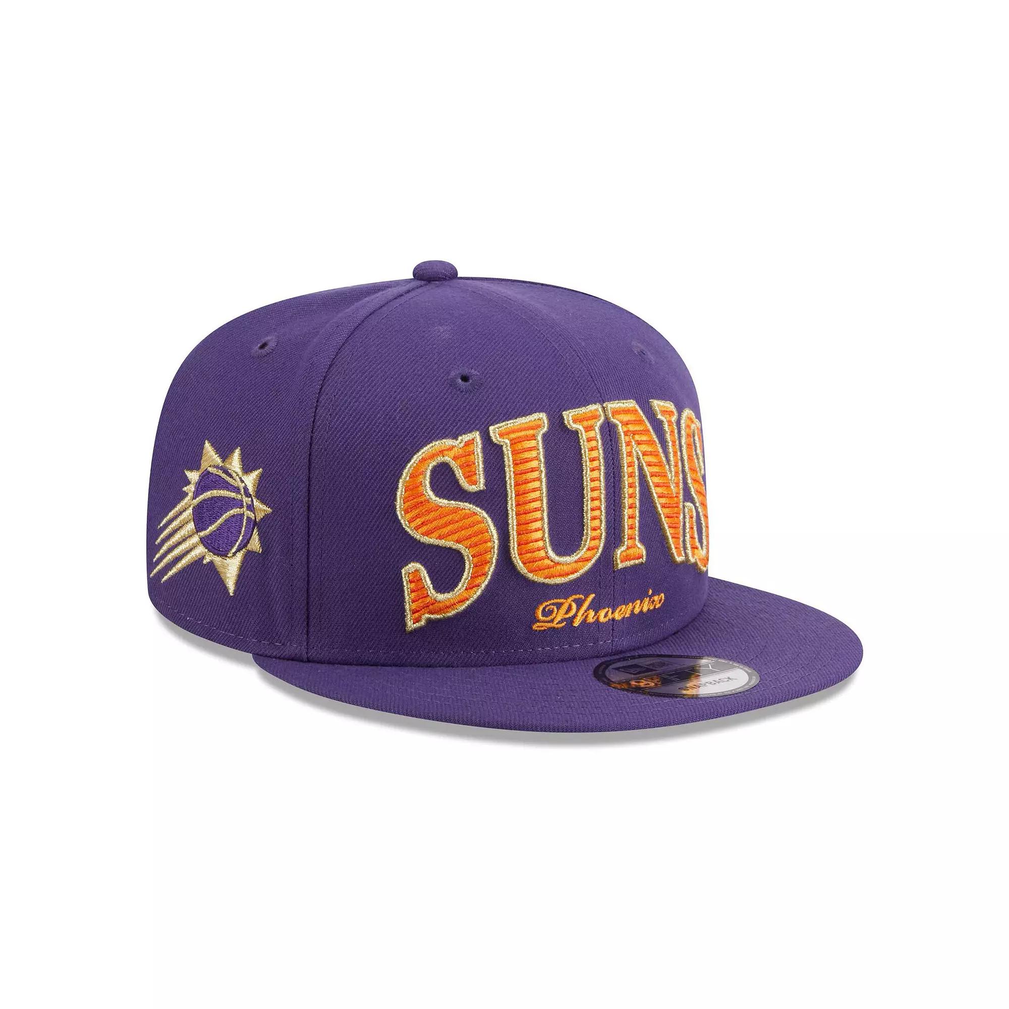 Men's New Era Purple Phoenix Suns Golden Tall Text 9FIFTY Snapback Hat, Phx Purple Product Image