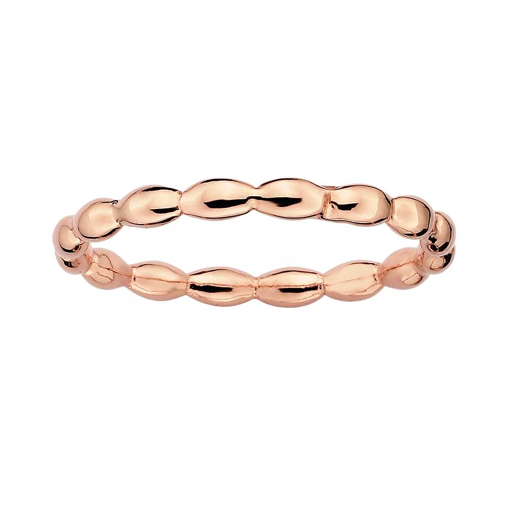 Stacks & Stones 18k Rose Gold Over Silver Rice Stack Ring, Women's, Pink Product Image