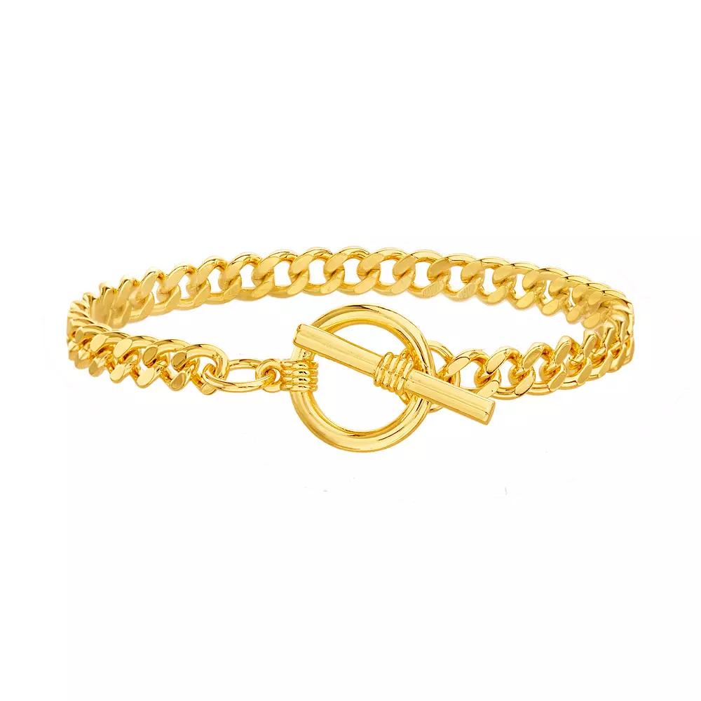 Paige Harper 14k Gold Plated Curb Chain Bracelet, Womens Gold Tone Product Image