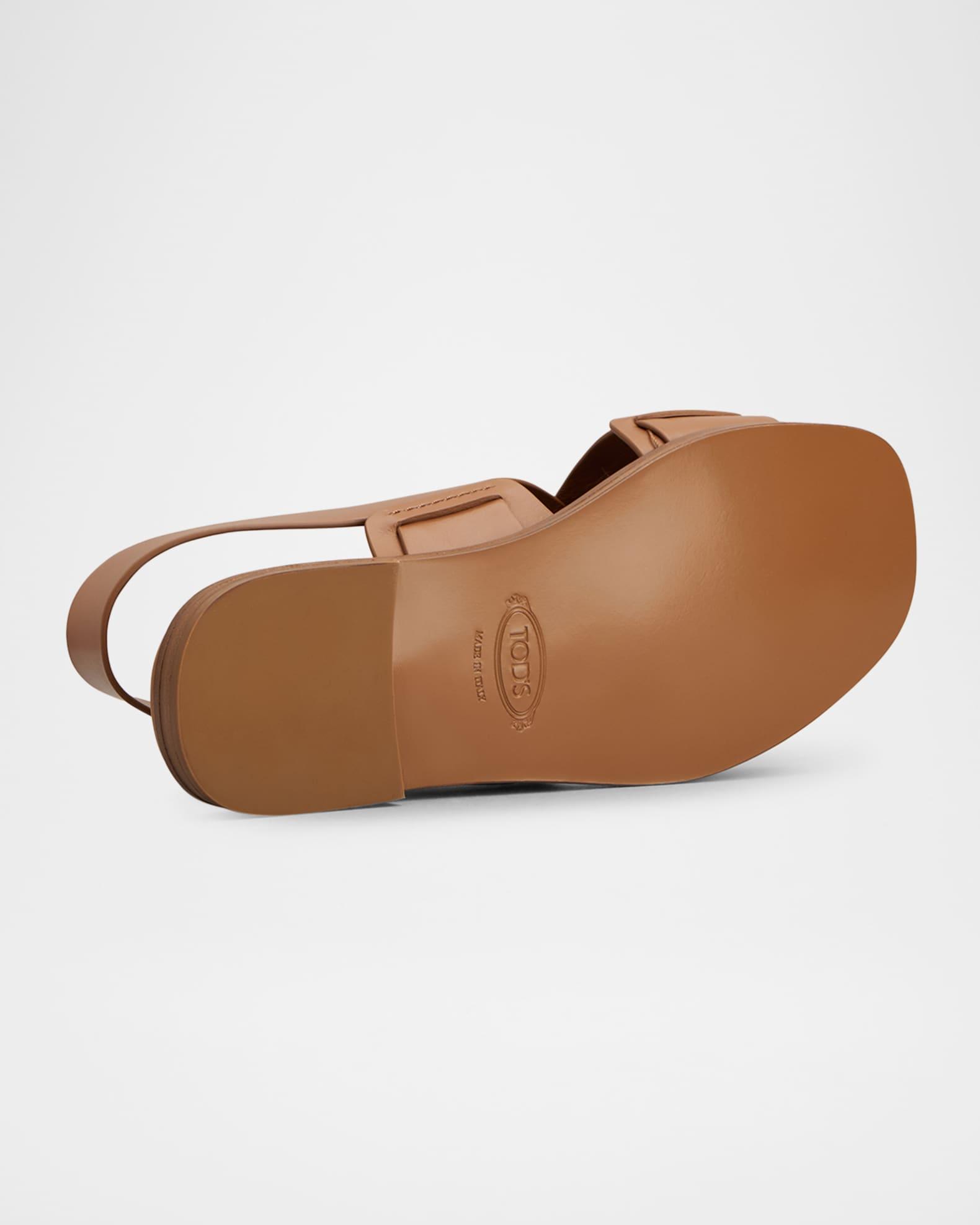 Leather Criscross Flat Sandals Product Image
