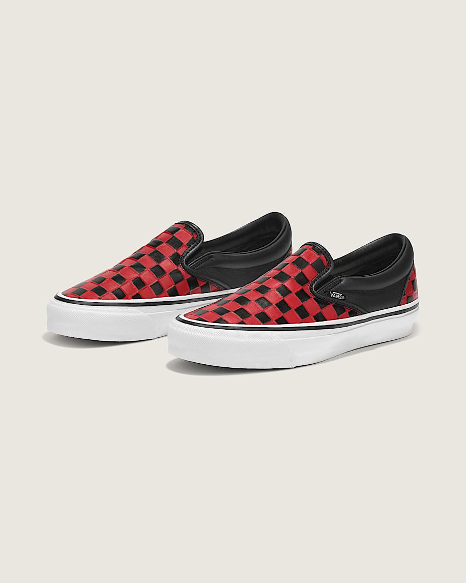 OTW Leather Checkerboard Slip-On 98 Vibram in Racing Red| Vans US Product Image