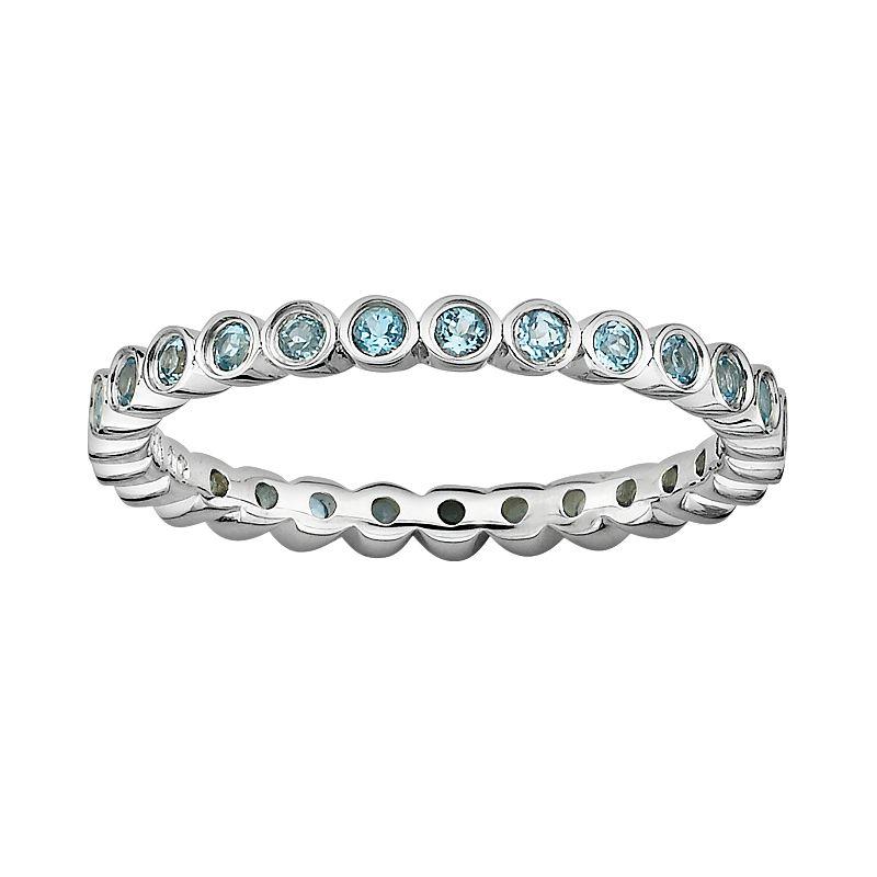 Stacks & Stones Sterling Silver Blue Topaz Stack Ring, Womens Product Image