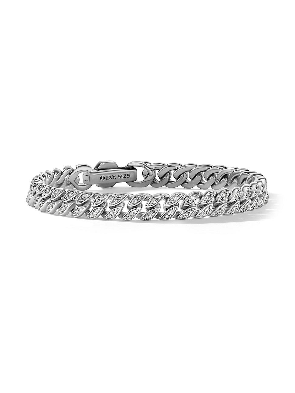 Womens Curb Chain Bracelet in Sterling Silver Product Image