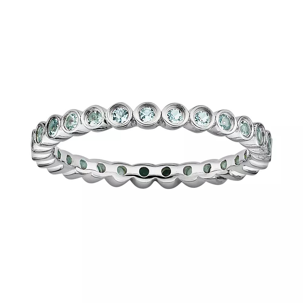 Stacks & Stones Sterling Silver Aquamarine Stack Ring, Women's, Size: 8 Product Image