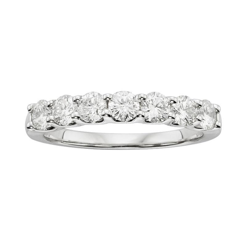 The Regal Collection 18k White Gold 1-ct. T.W. IGL Certified Round-Cut Colorless Diamond 7 Stone Band Ring, Women's,  Product Image