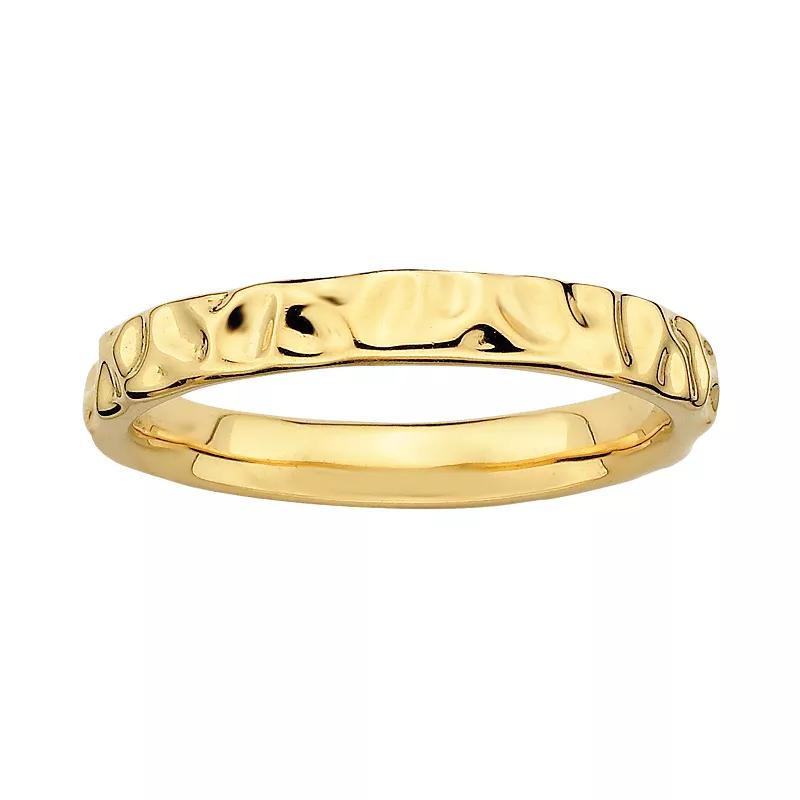 Stacks & Stones 18k Gold Over Silver Hammered Stack Ring, Women's, Size: 10 Product Image