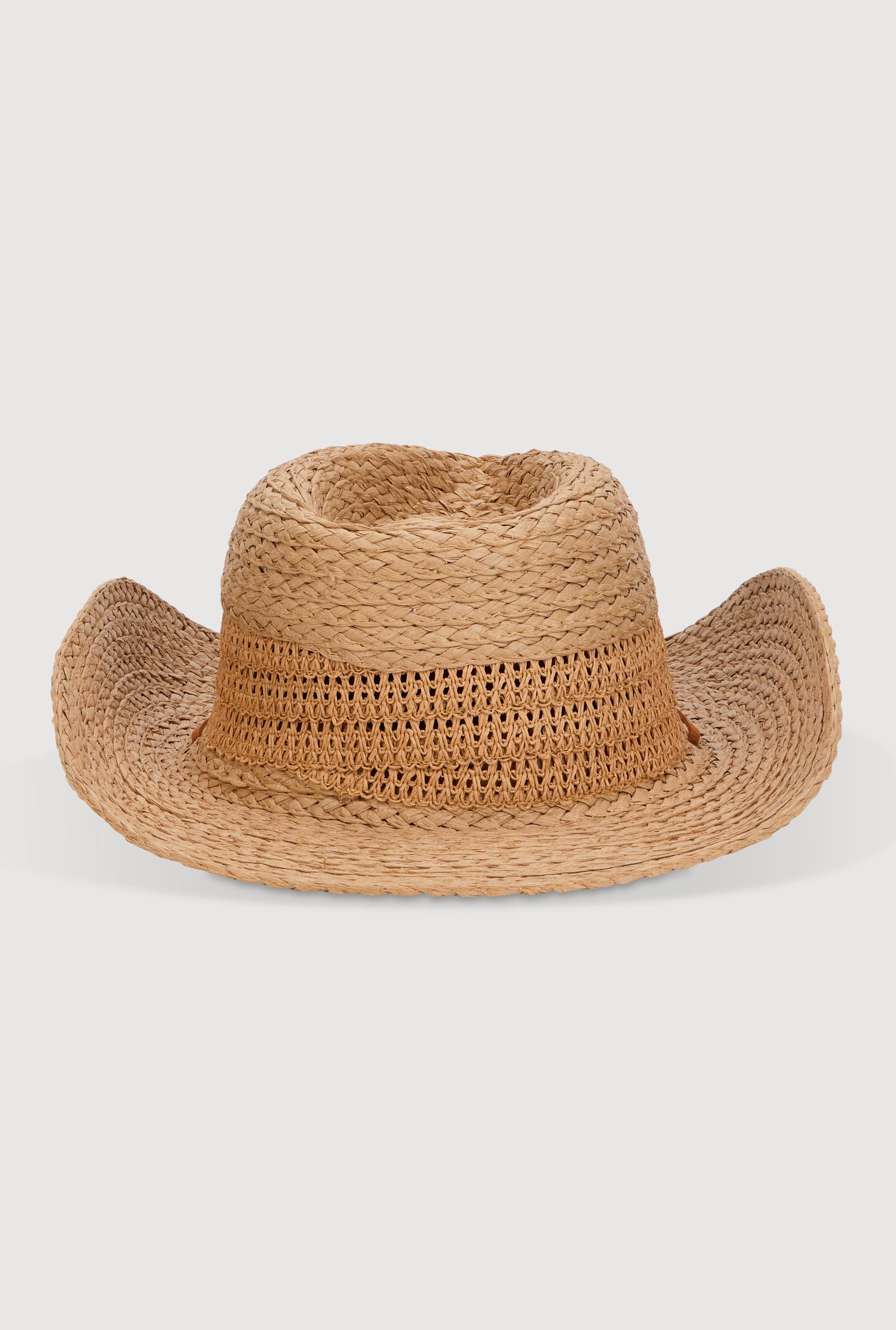 Beaded Toggle Drawstring Straw Cowboy Hat Female Product Image