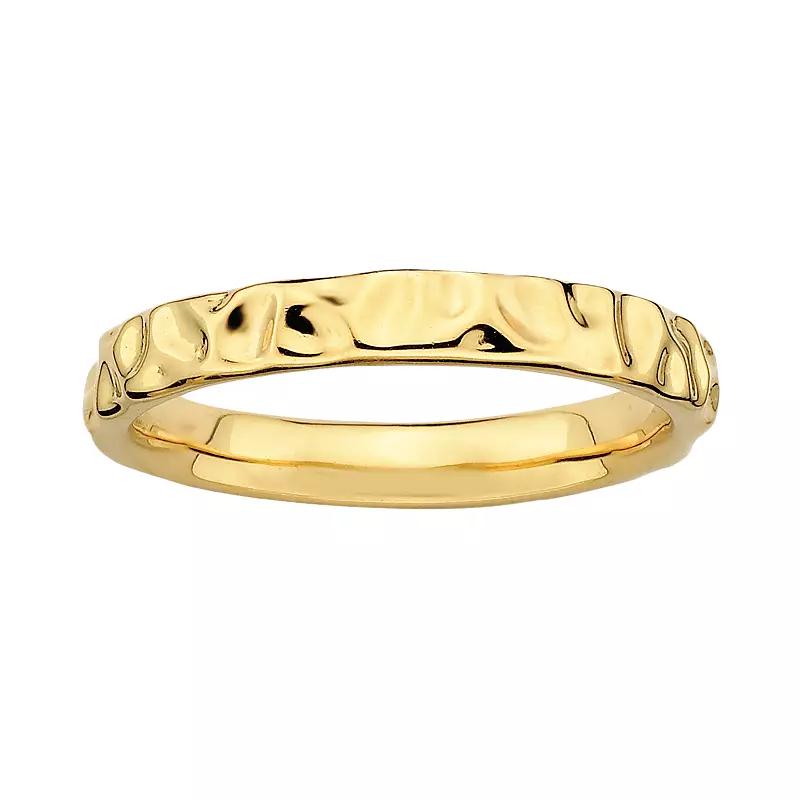 Stacks & Stones 18k Gold Over Silver Hammered Stack Ring, Women's, Size: 10 Product Image