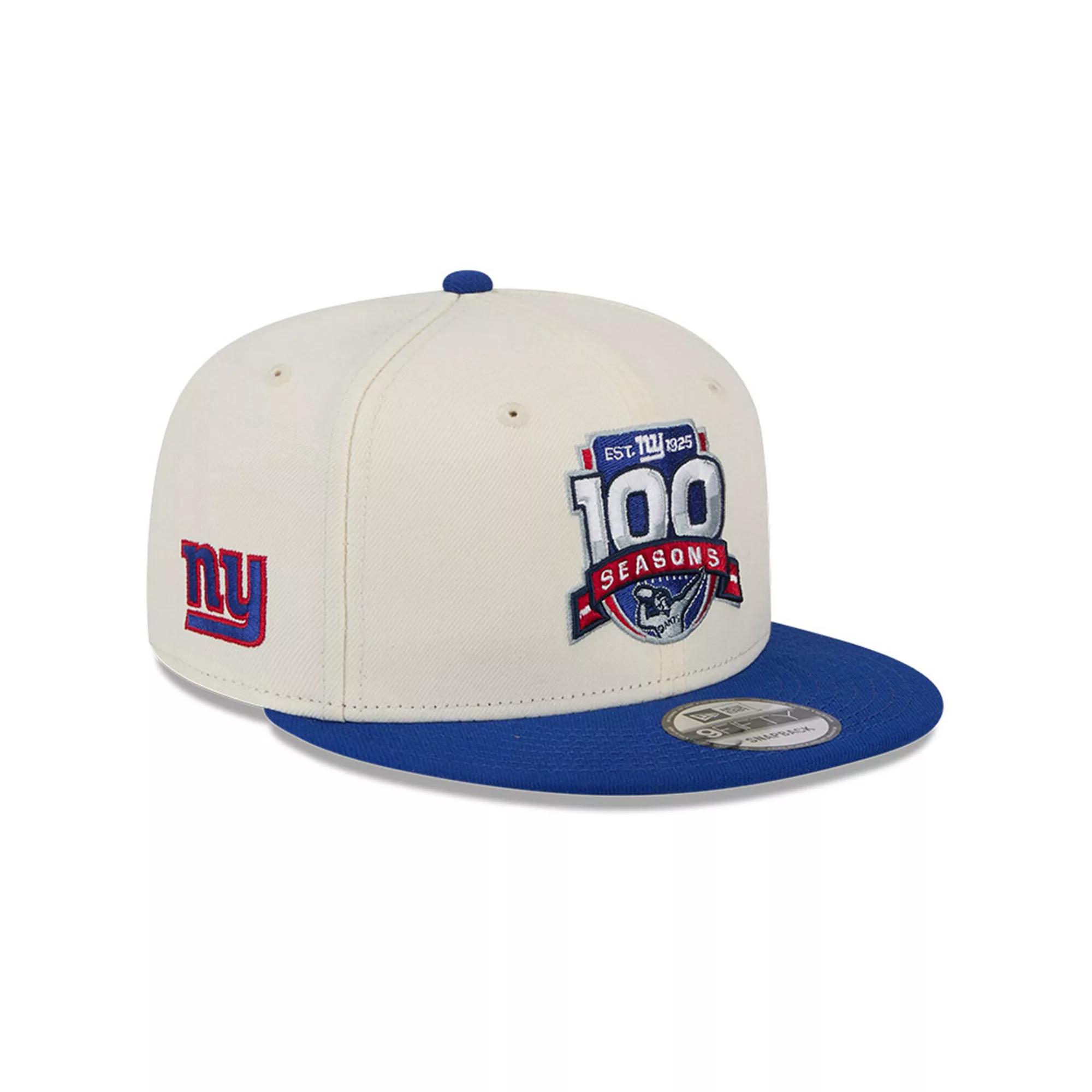Men's New Era Cream/Royal New York Giants 100th Season Two-Tone 9FIFTY Snapback Hat, Beige Product Image