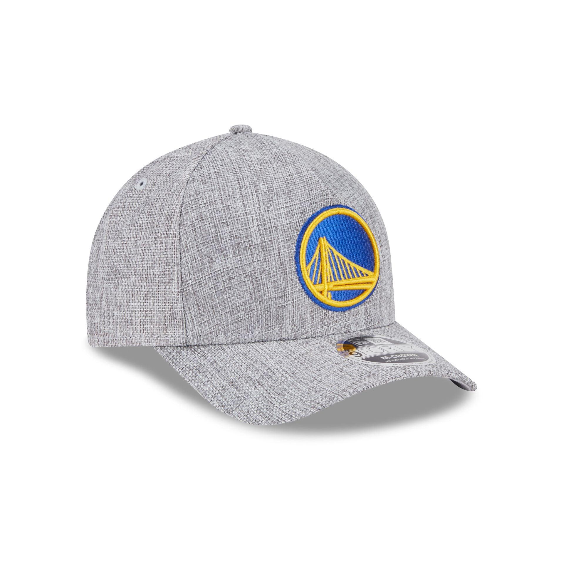 Golden State Warriors Cotton Weave Gray 9FORTY M-Crown A-Frame Snapback Hat Male Product Image