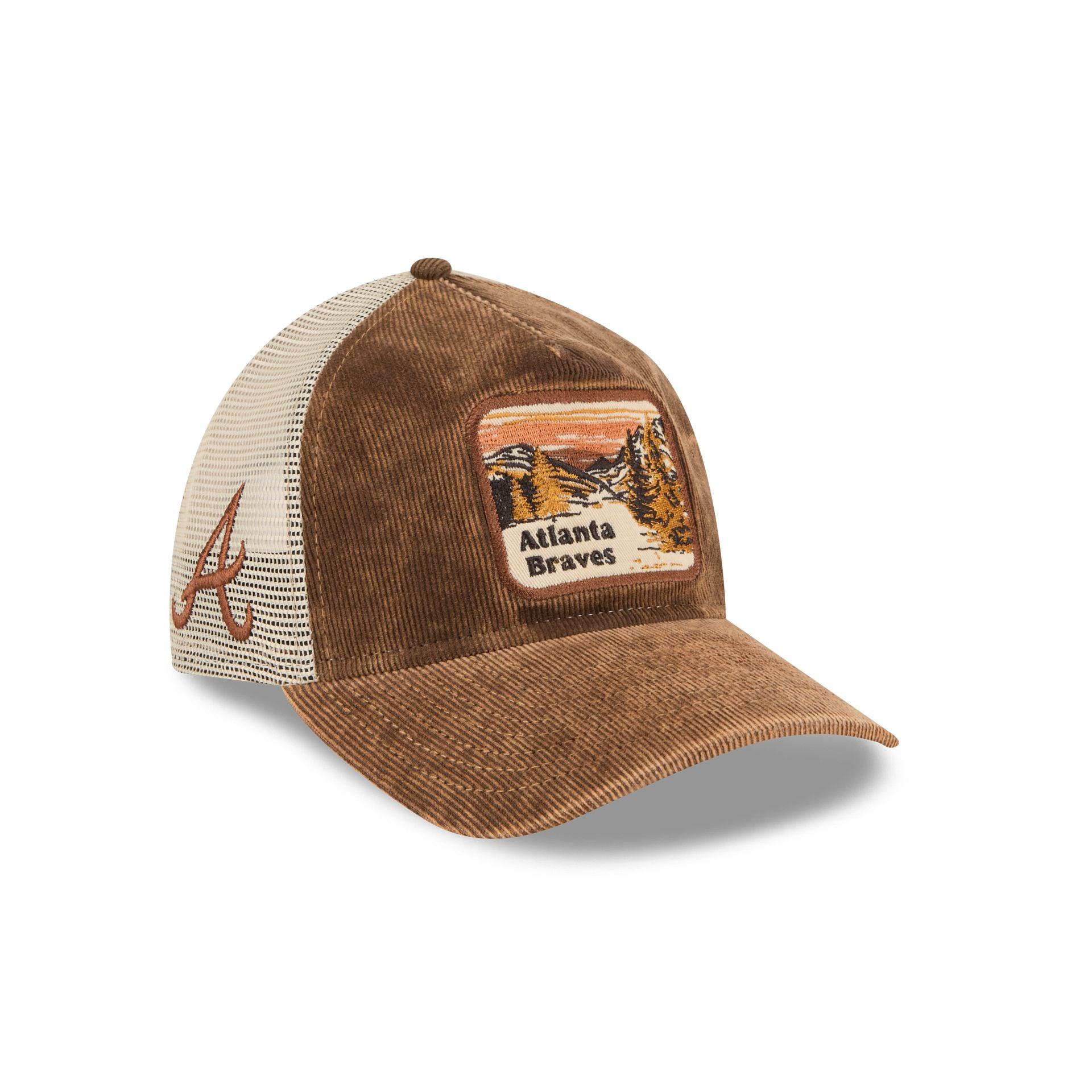 Atlanta Braves Vintage Landscape Brown 9TWENTY A-Frame Trucker Hat Male Product Image