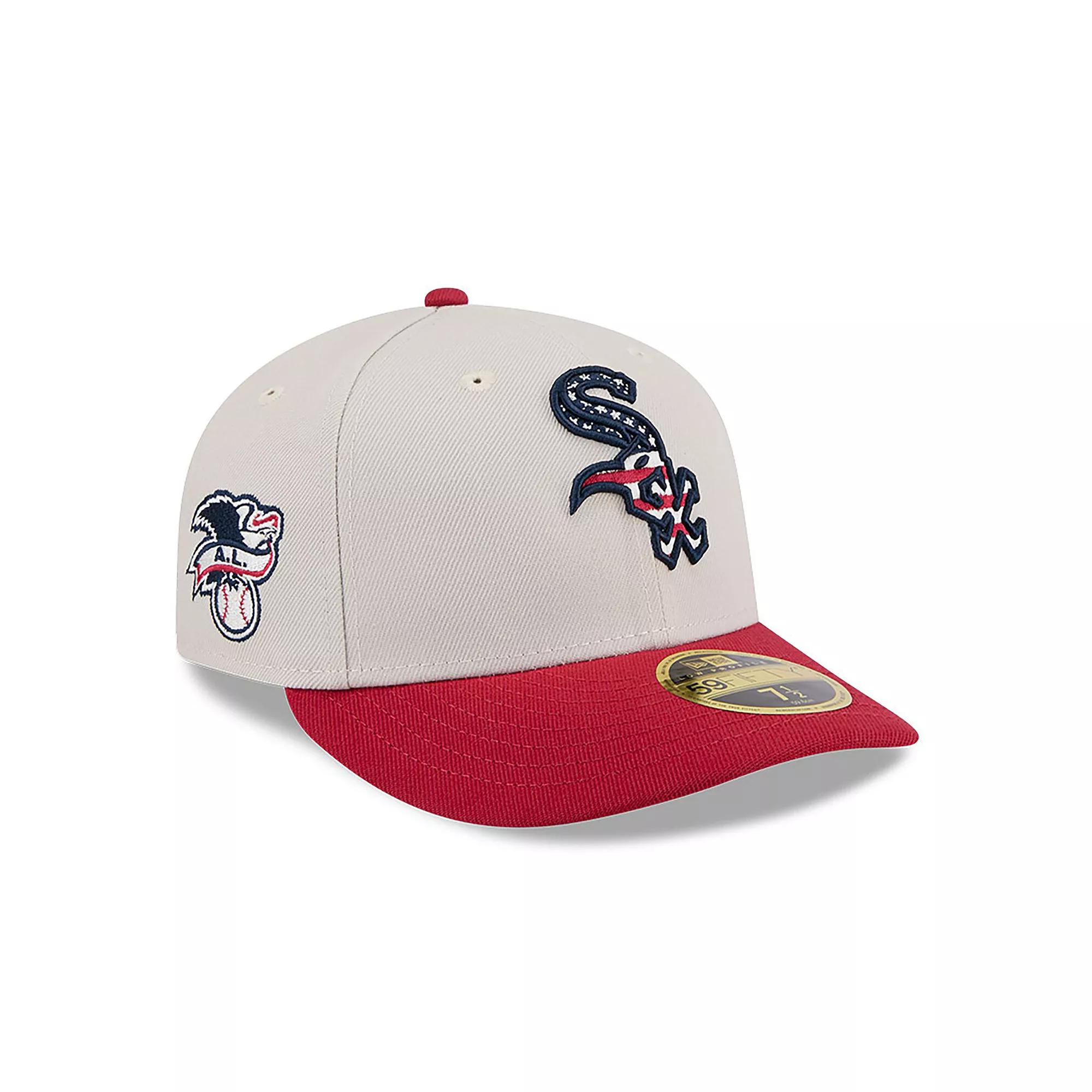 Men's New Era  Khaki/Red Chicago White Sox 2024 Fourth of July Low Profile 59FIFTY Fitted Hat, Size: 6 7/8, Beig K Product Image