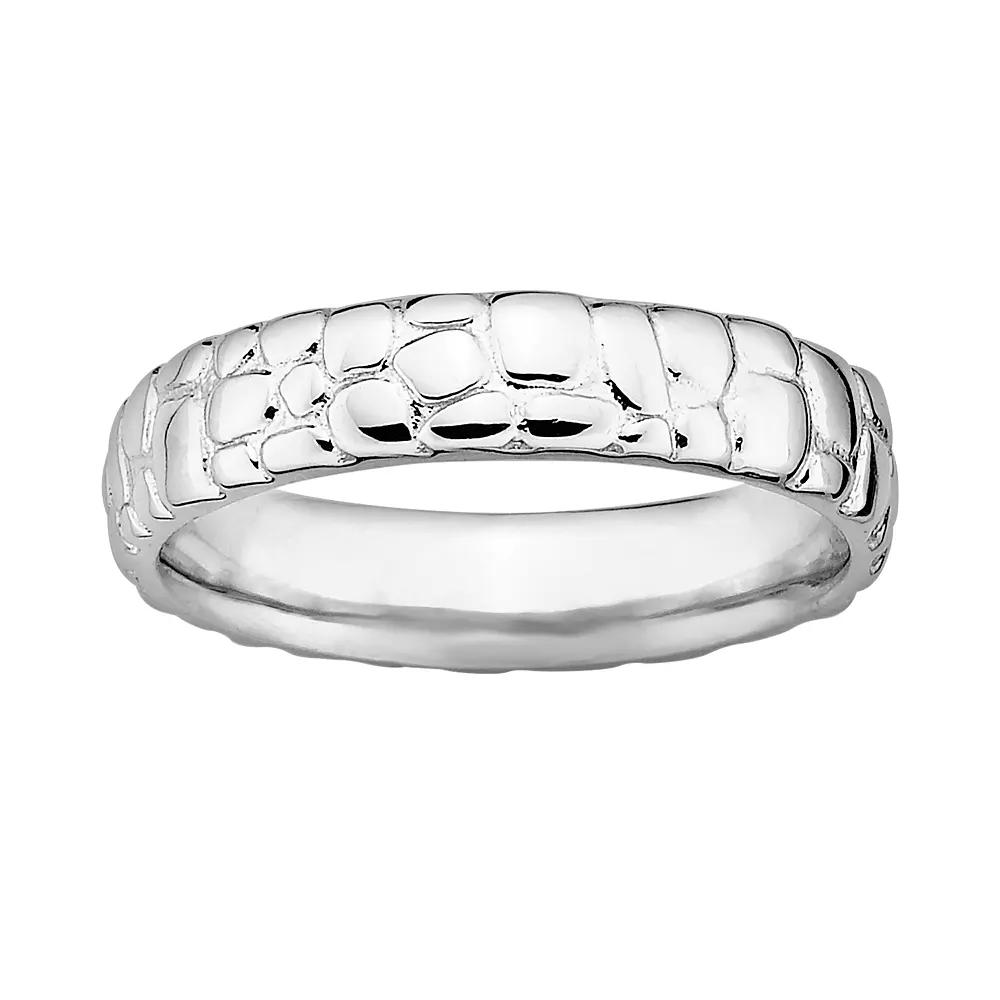 Stacks & Stones Sterling Silver Pebbled Stack Ring, Women's, Size: 7 Product Image