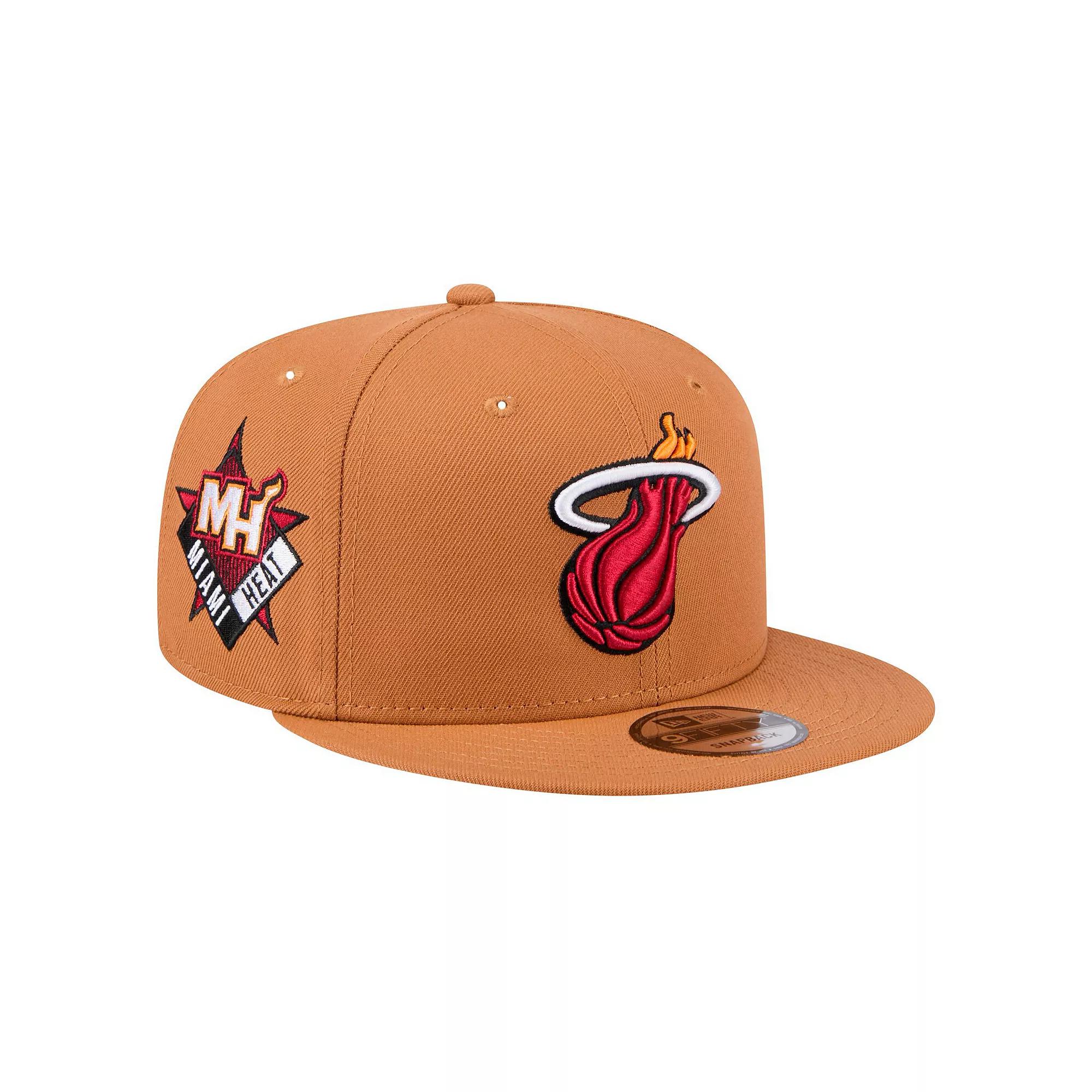 Men's New Era Tan Miami Heat Color Pack 9FIFTY Snapback Hat, Team Product Image