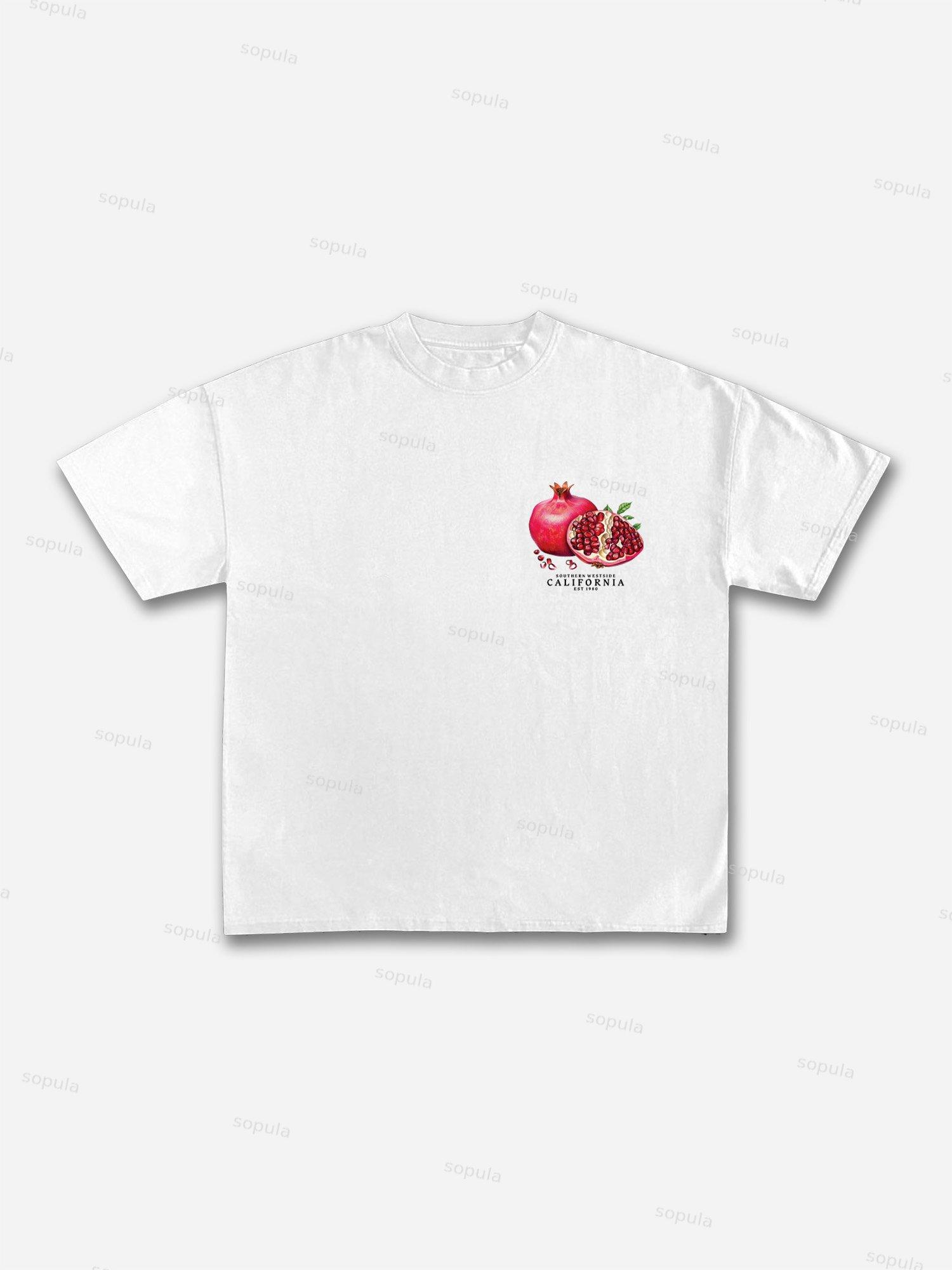 Tropical Fruits Love Your Dreams Vintage Graphic Cotton T-shirt Product Image