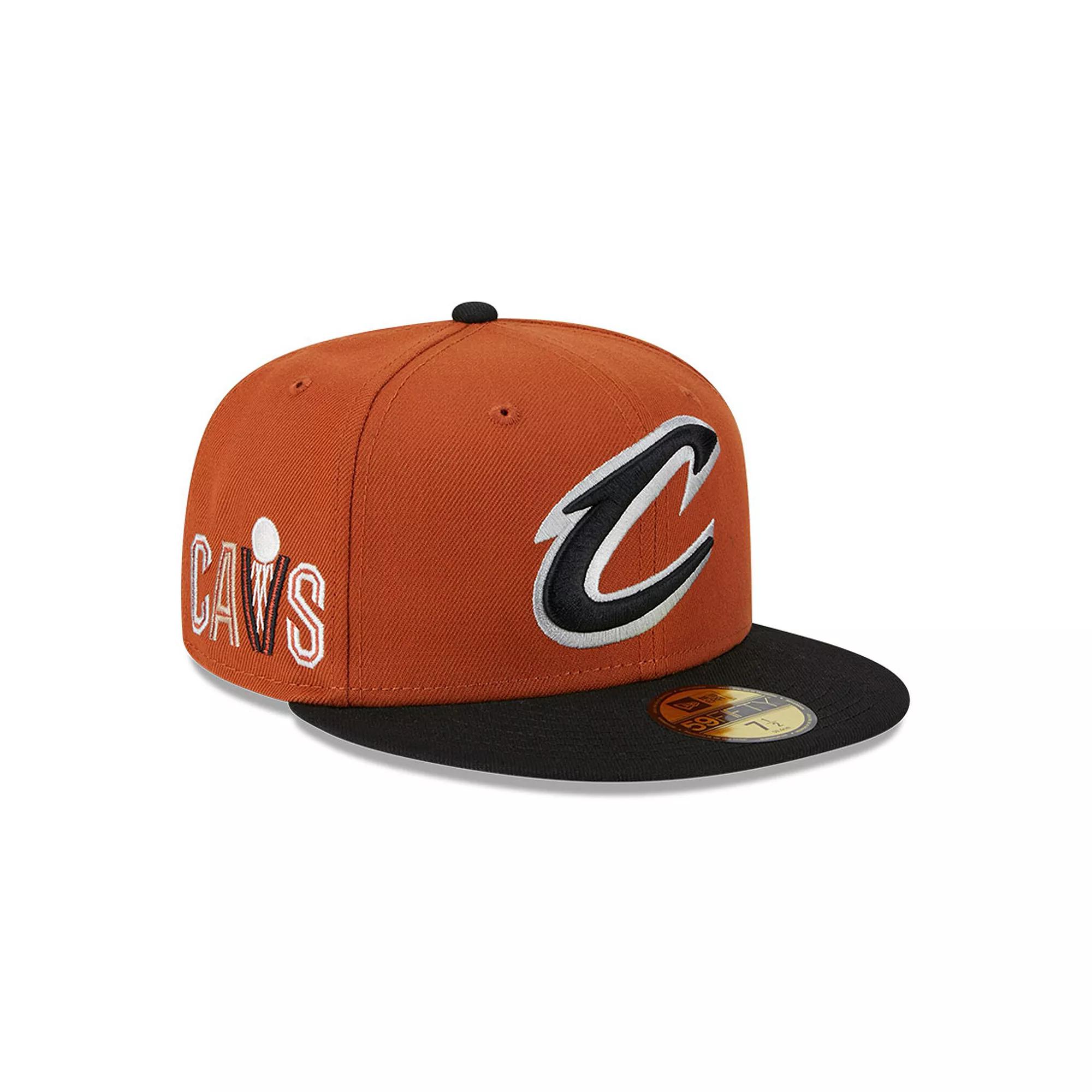 Men's New Era Rust/Black Cleveland Cavaliers Two-Tone 59FIFTY Fitted Hat, Size: 7 1/8, Team Product Image