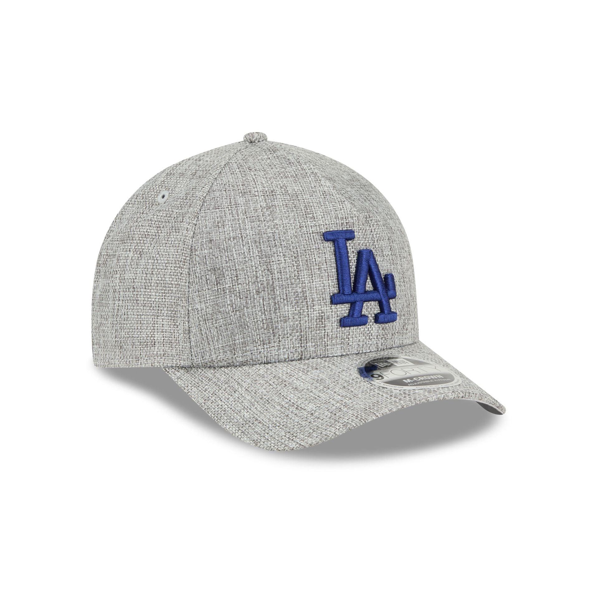 Los Angeles Dodgers Cotton Weave Gray 9FORTY M-Crown A-Frame Snapback Hat Male Product Image