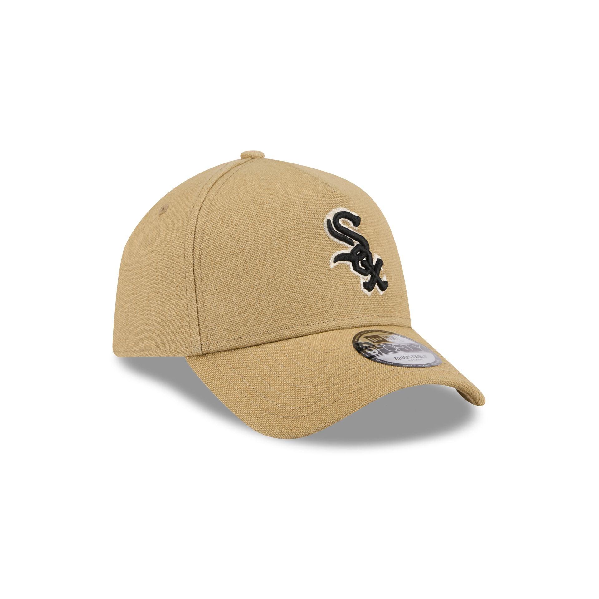 Chicago White Sox Logo Essentials Khaki 9FORTY A-Frame Snapback Hat Male Product Image