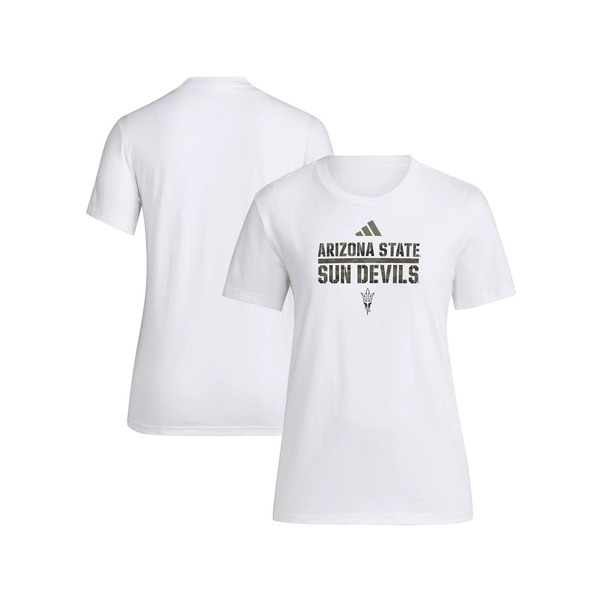 Women's adidas White Arizona State Sun Devils AEROREADY Military Appreciation Pregame T-Shirt,  Product Image