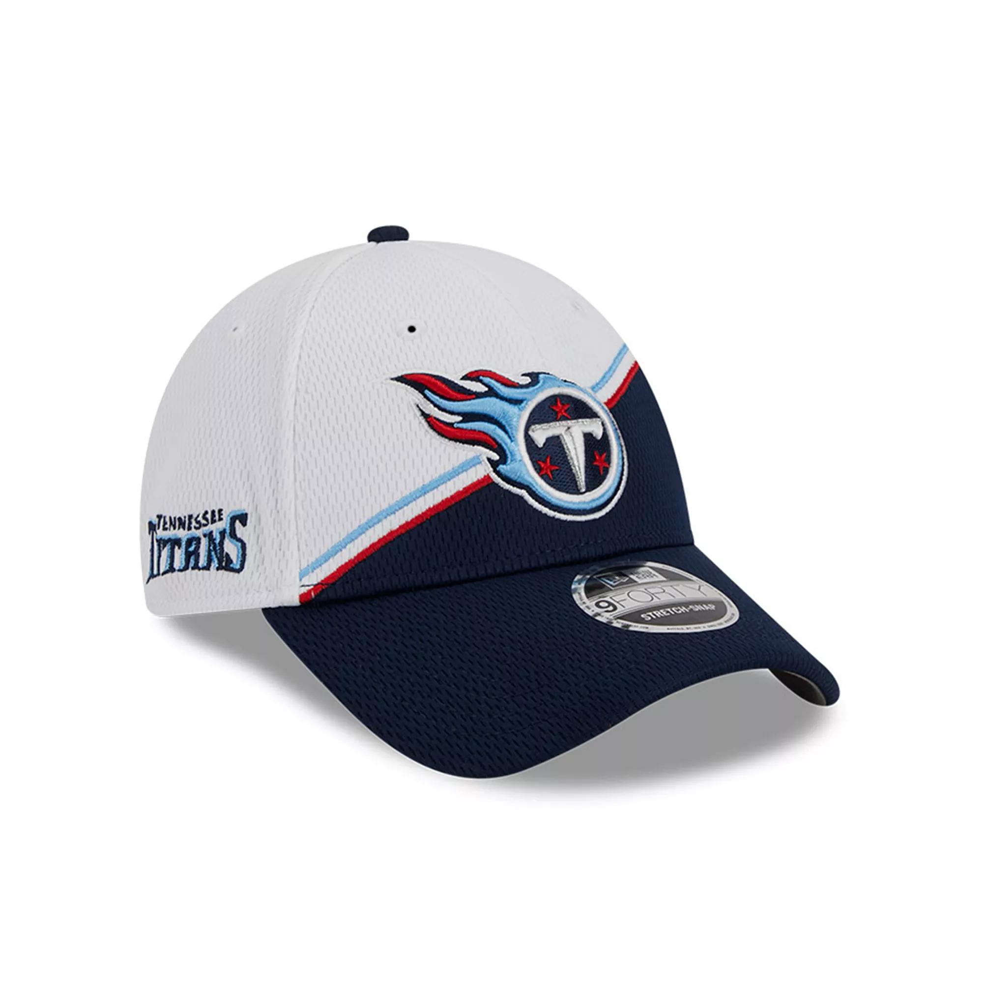 Men's New Era  White/Navy Tennessee Titans 2023 Sideline 9FORTY Adjustable Hat Product Image