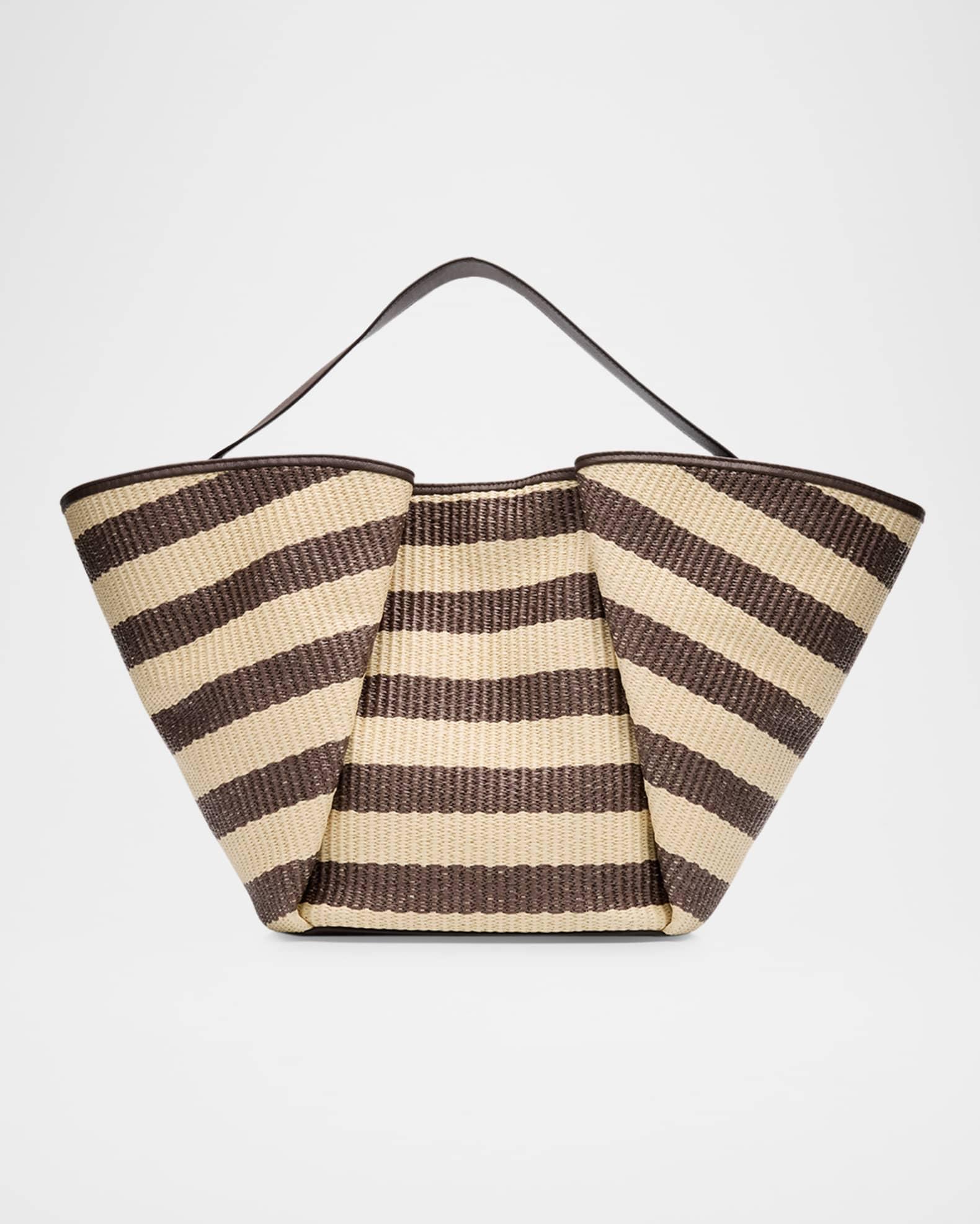 Marine Striped Raffia Tote Bag Product Image