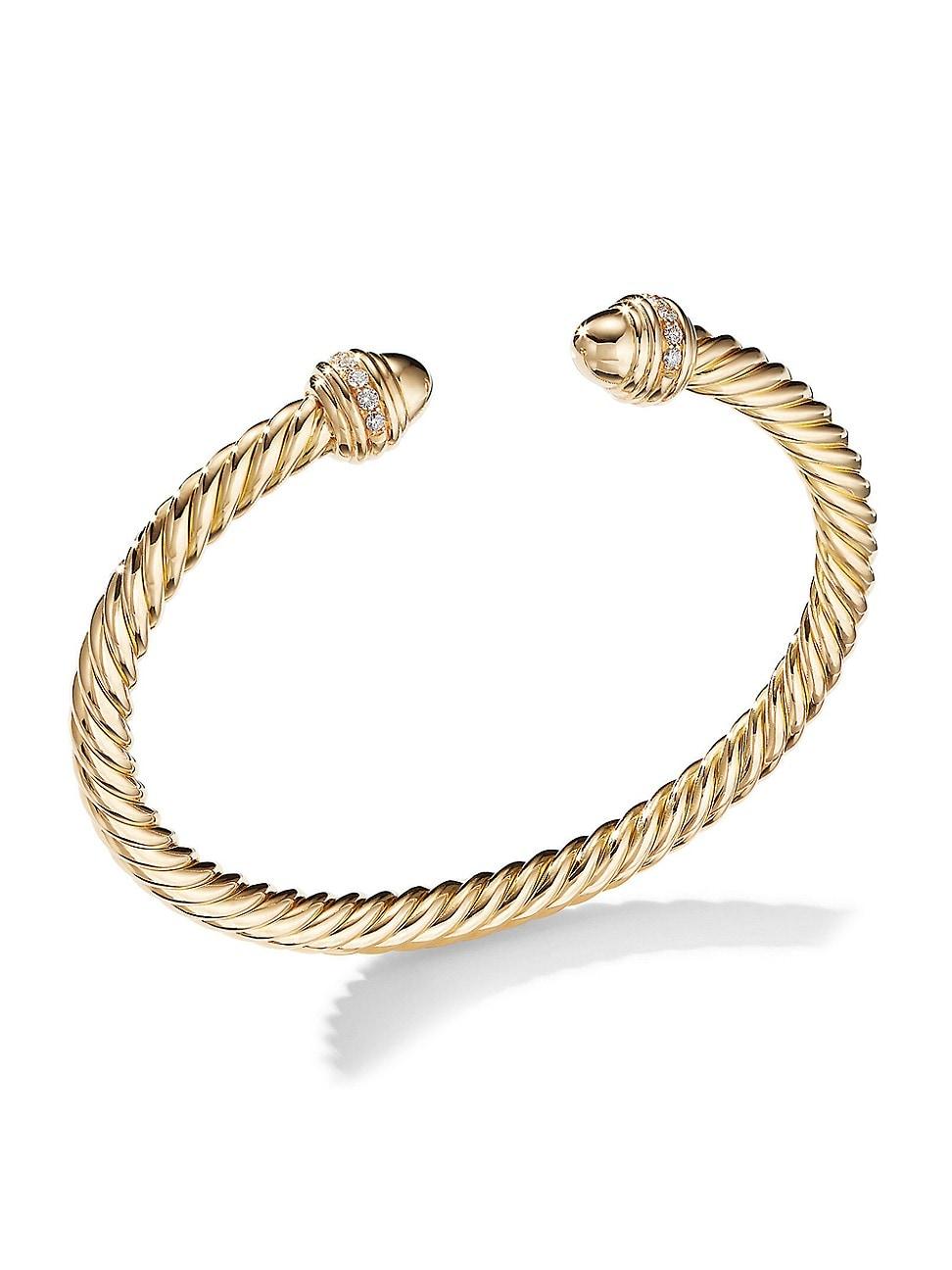 Womens Classic Cablespira Bracelet in 18K Yellow Gold Product Image