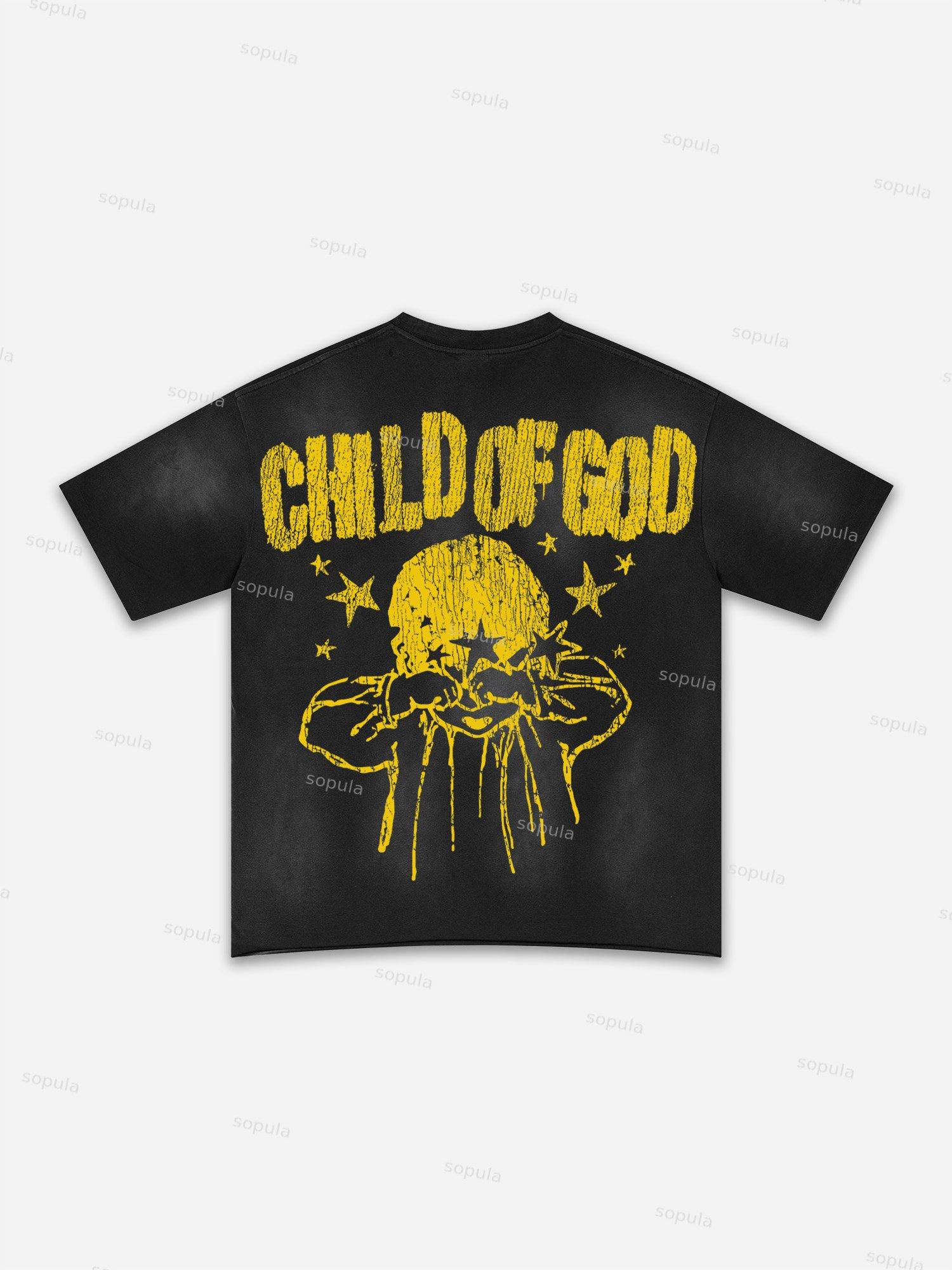 Street Goals Lip Braces Make Vintage Printed Graphic Washed T-shirt Product Image