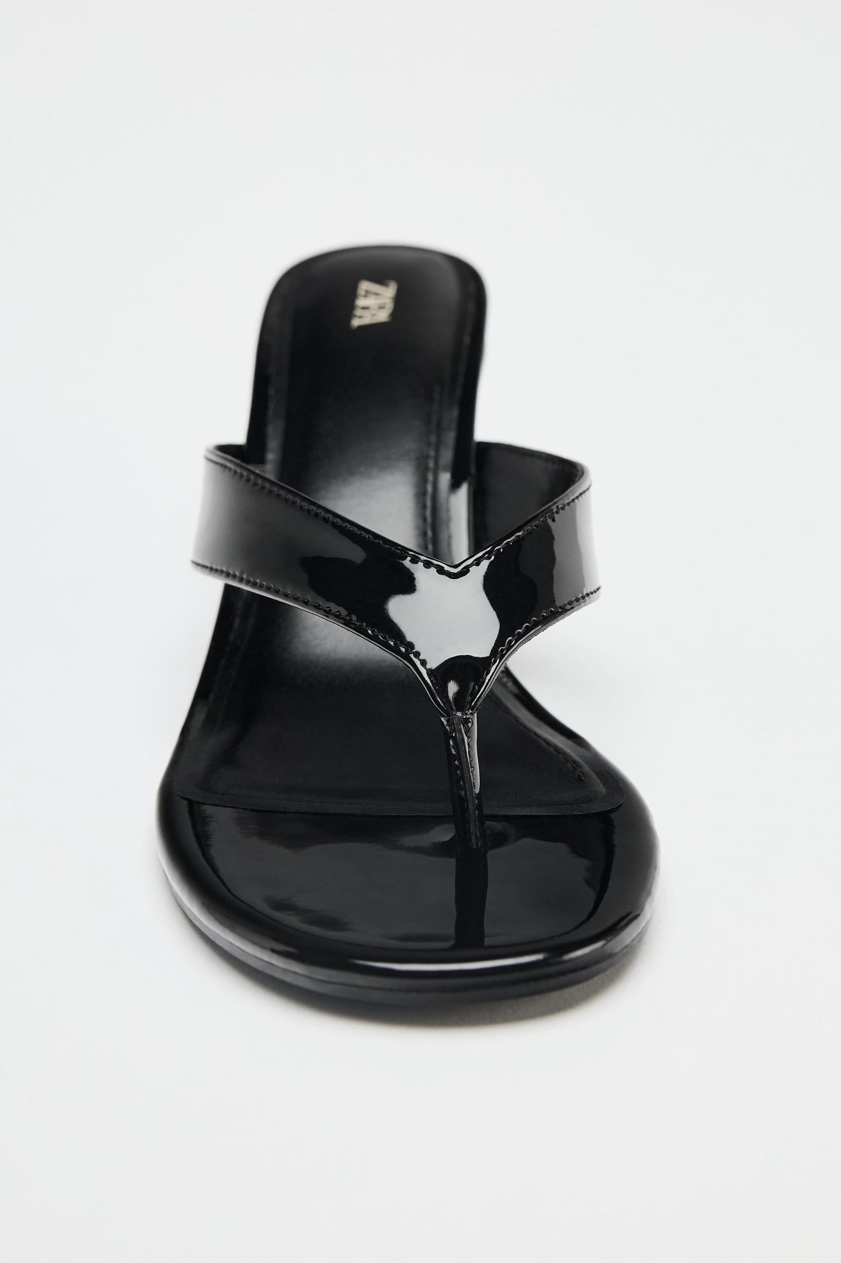 PATENT WEDGE SANDALS Product Image