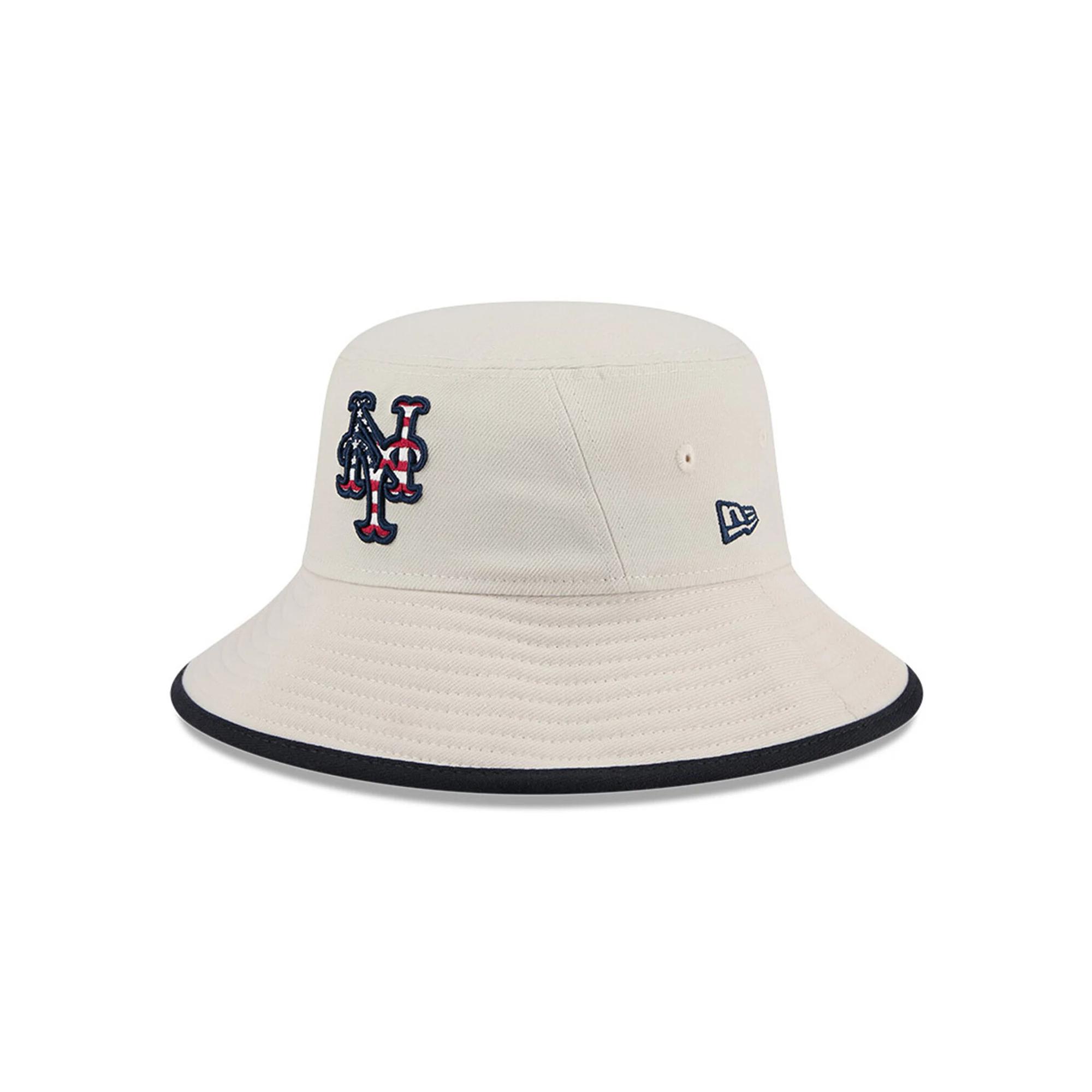 Men's New Era  Khaki New York Mets 2024 Fourth of July Bucket Hat, Beig K Product Image