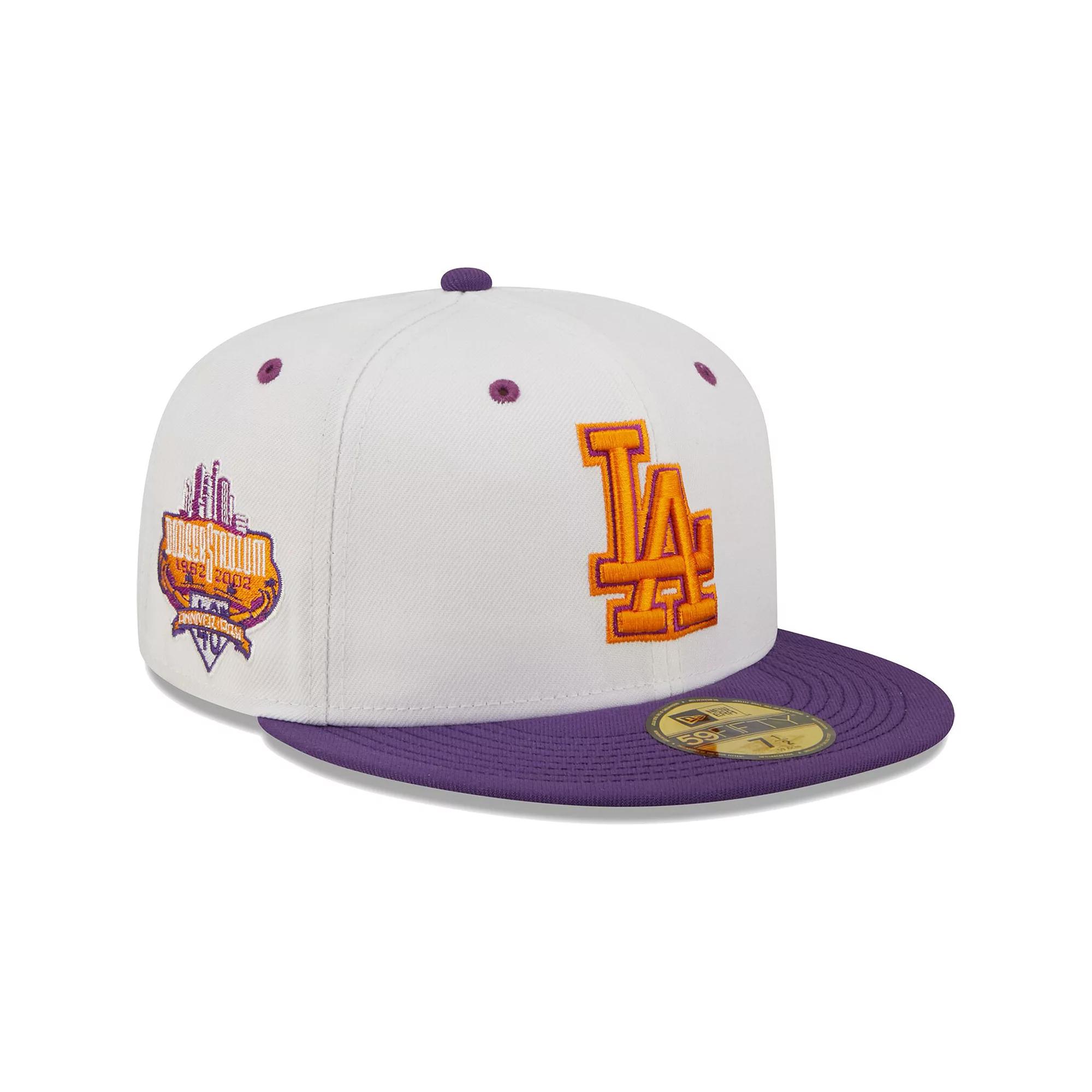 Men's New Era White/Purple Los Angeles Dodgers 40th Anniversary at Dodger Stadium Grape Lolli 59FIFTY Fitted Hat,  Product Image