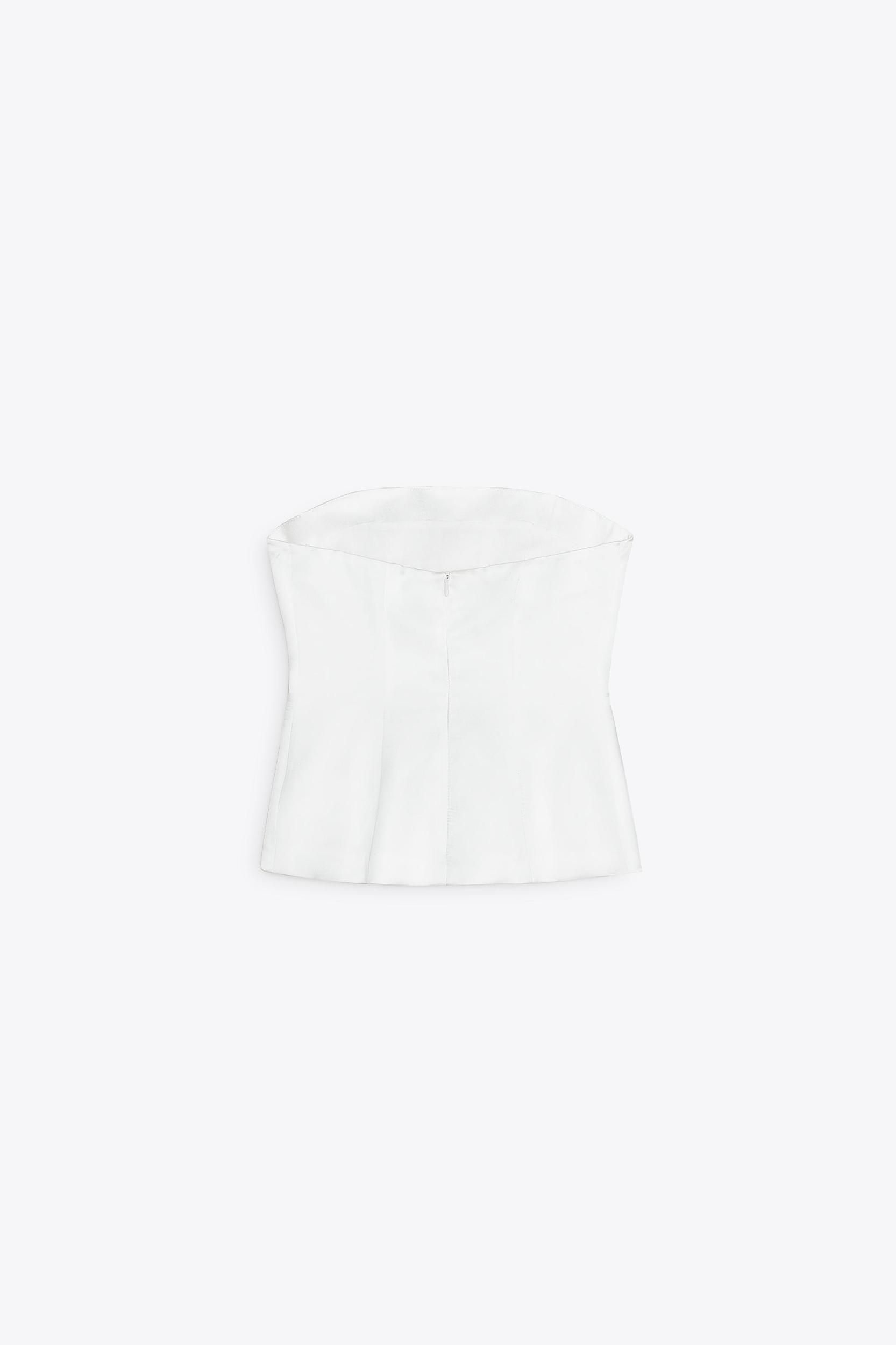 STRAPLESS SATIN EFFECT TOP Product Image