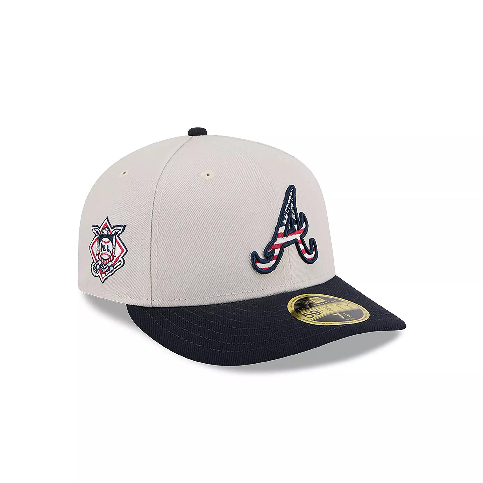 Men's New Era  Khaki/Black Atlanta Braves 2024 Fourth of July Low Profile 59FIFTY Fitted Hat, Size: 7, Beig K Product Image