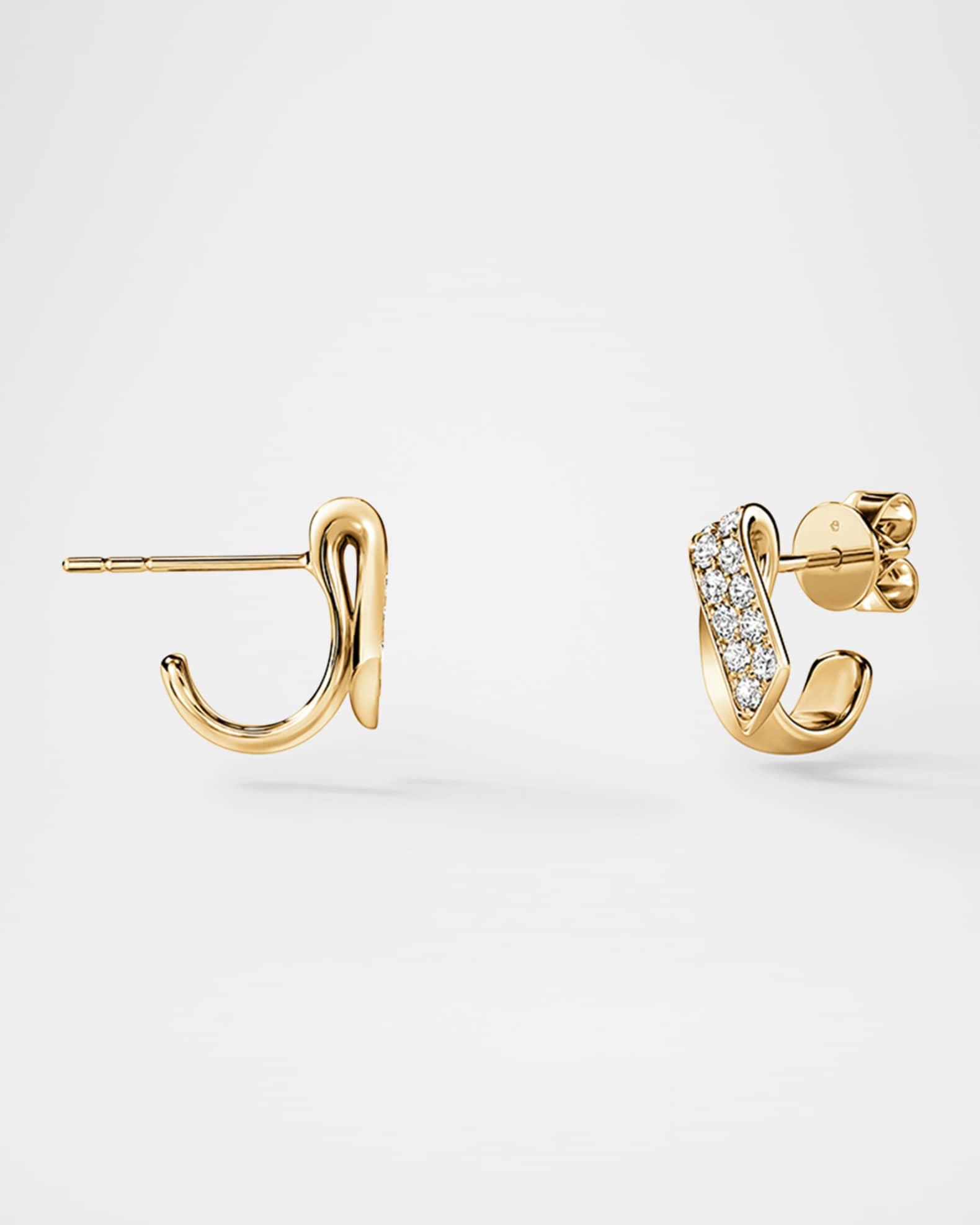 18K Yellow Gold Inside Out Diamond Flip Earrings Product Image