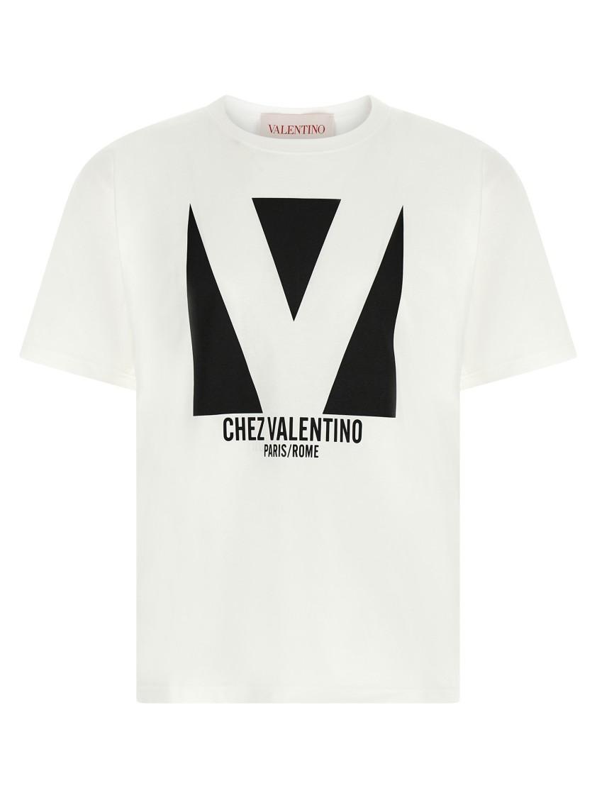 VALENTINO Mens Avorio Logo-print Crew-neck Cotton-jersey T-shirt Product Image
