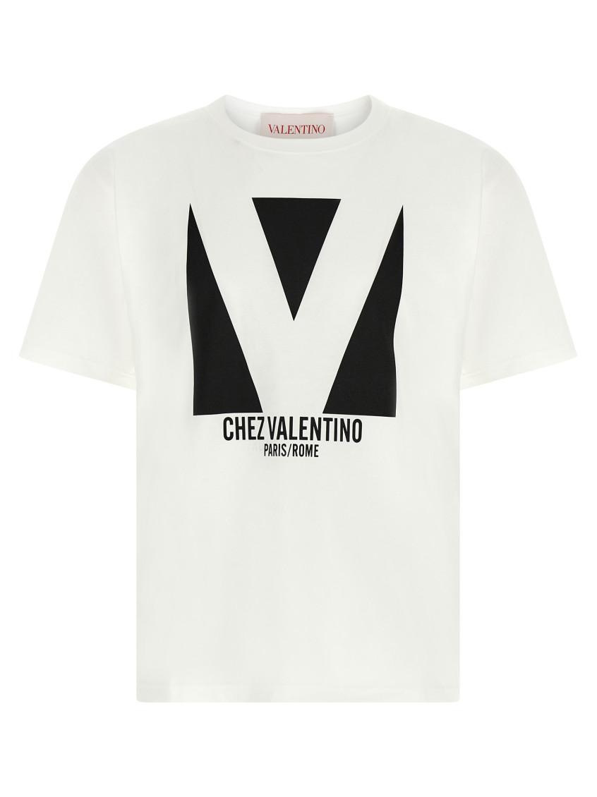 VALENTINO Mens Avorio Logo-print Crew-neck Cotton-jersey T-shirt Product Image