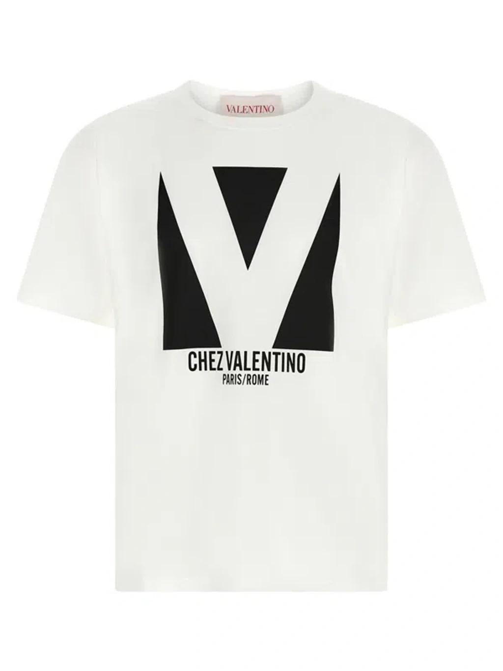 VALENTINO Mens Avorio Logo-print Crew-neck Cotton-jersey T-shirt Product Image