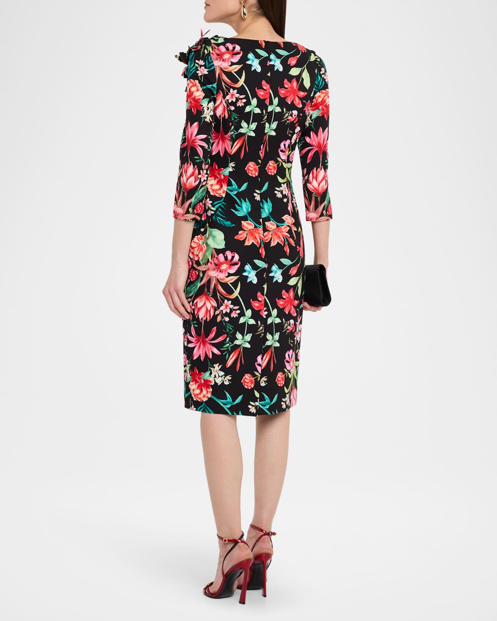 Bodycon Floral-Print Scuba Dress Product Image
