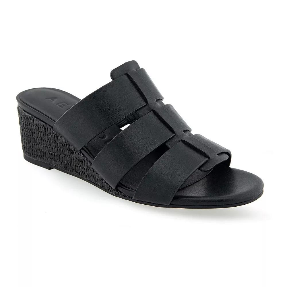 Aerosoles Wilma Women's Wedge Dress Sandals, Size: 11 Wide, Black Combo Product Image