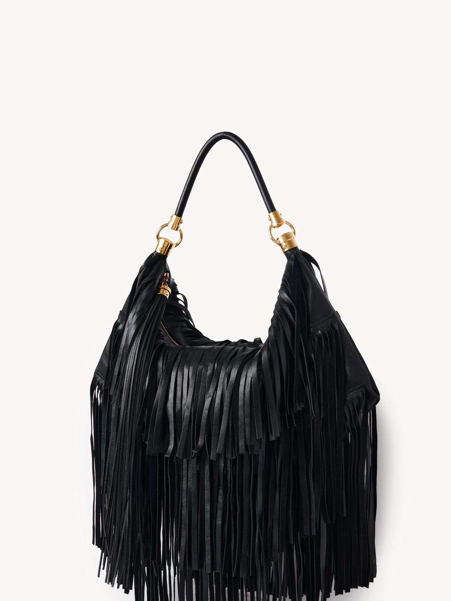 Chloé Foulard shoulder bag in fringed leather Product Image