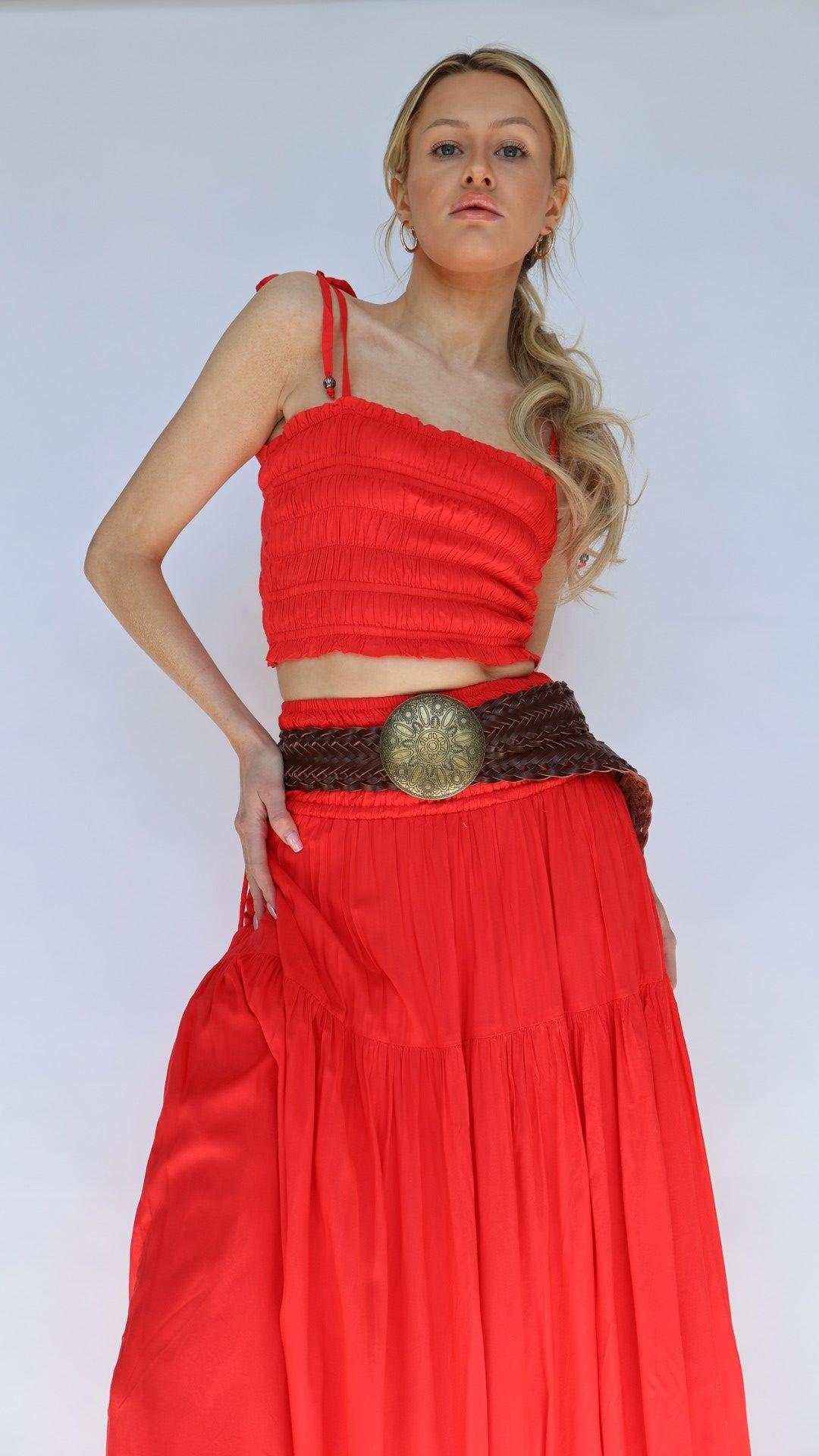 Strap Tie Smocked Crop Cami Product Image