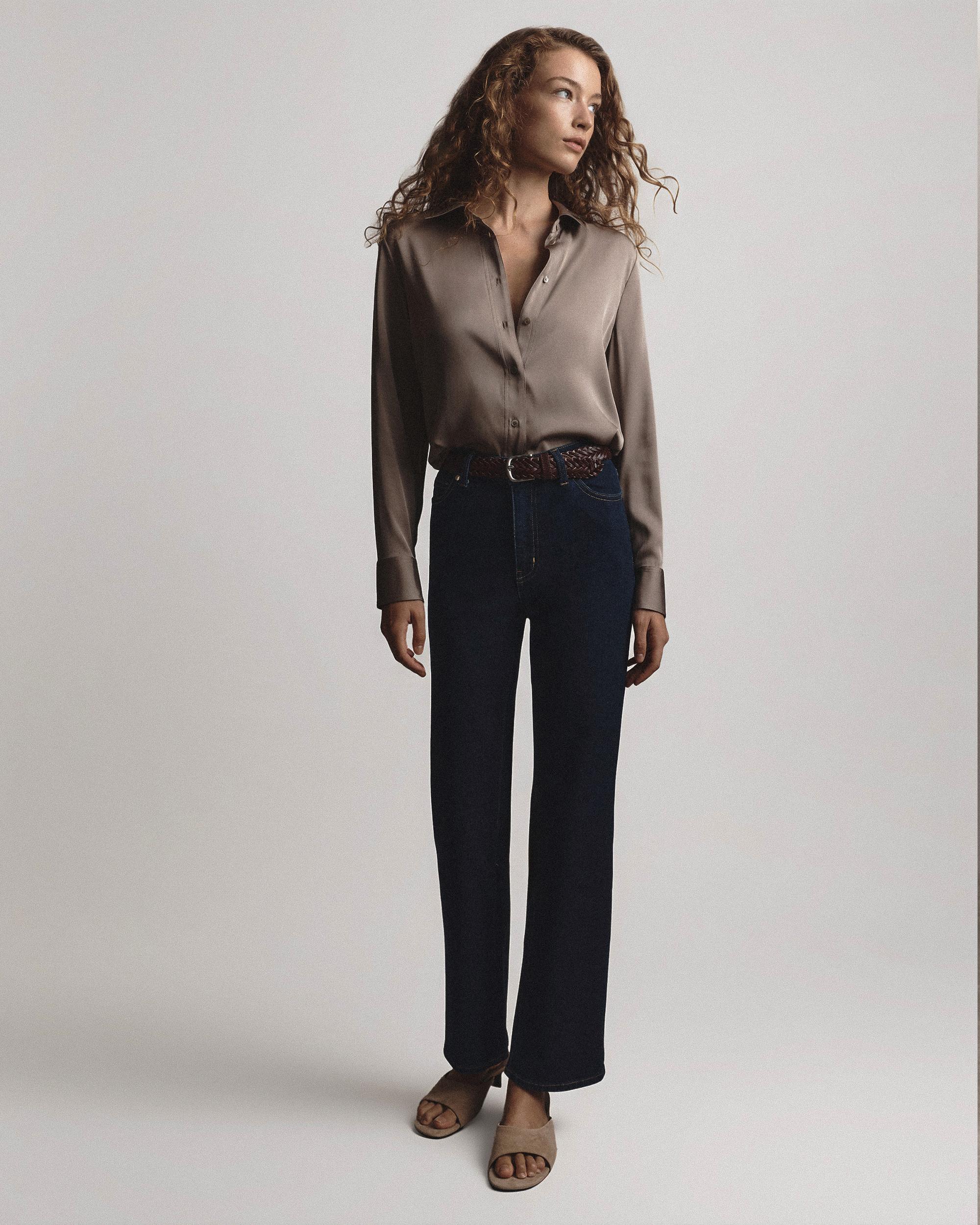 Quince | Women's Bella Stretch Straight Jeans Organic Cotton Product Image