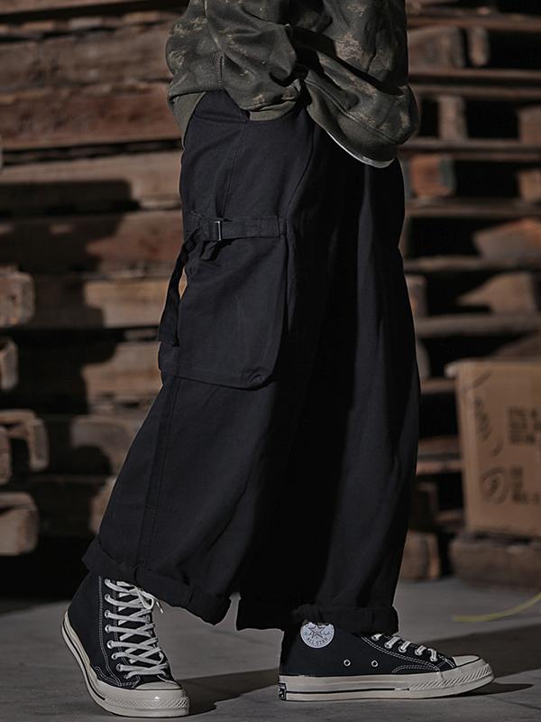 Men'S Loose Large Pocket Wide Leg Cargo Pants Product Image